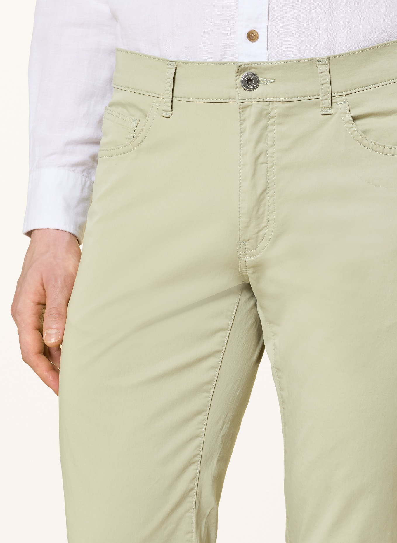 BRAX Kalhoty CADIZ Slim Fit: SVĚTLE ZELENÁ