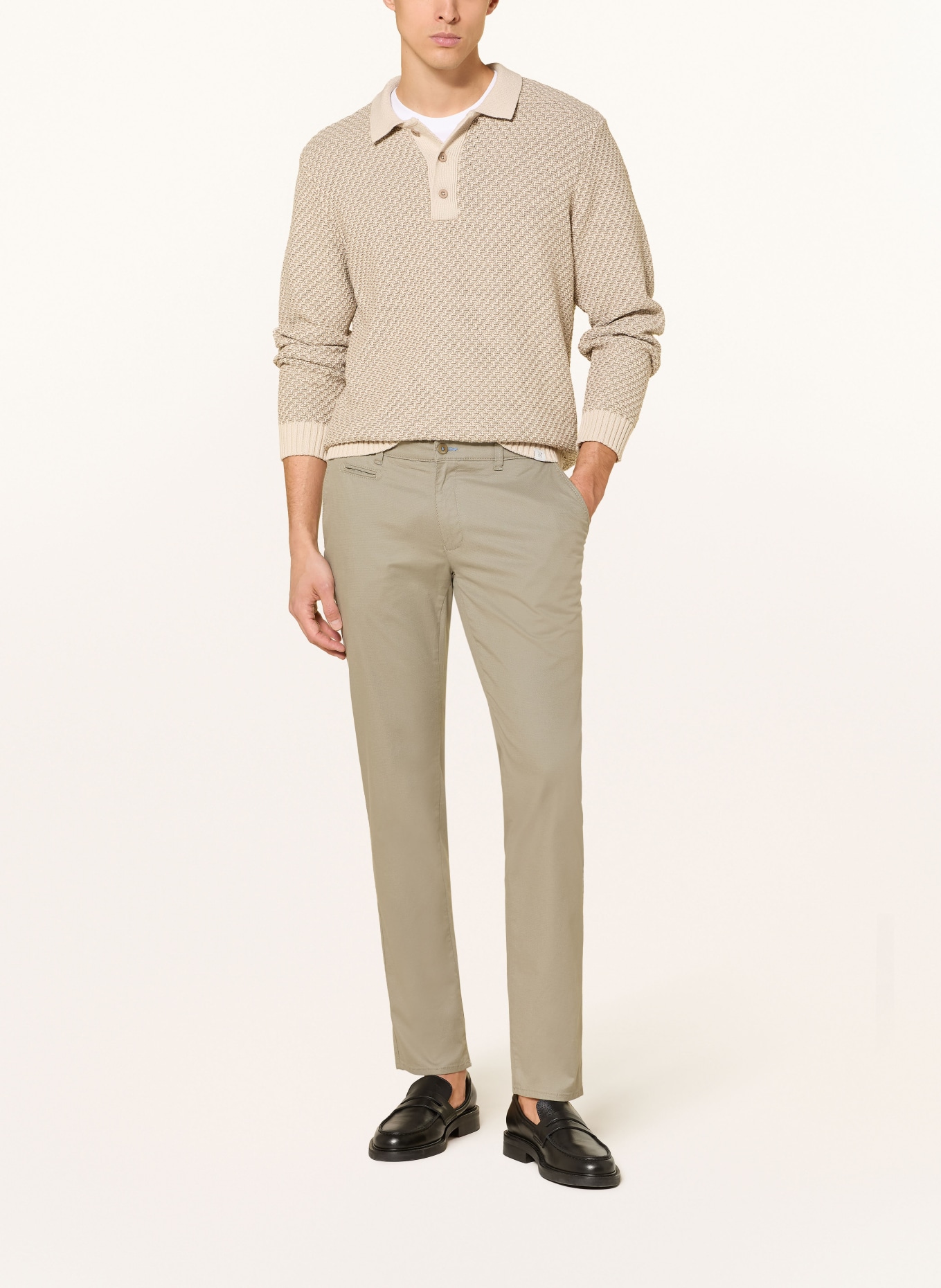 BRAX FABIO Modern Fit Piqué Chino: 37 jungle