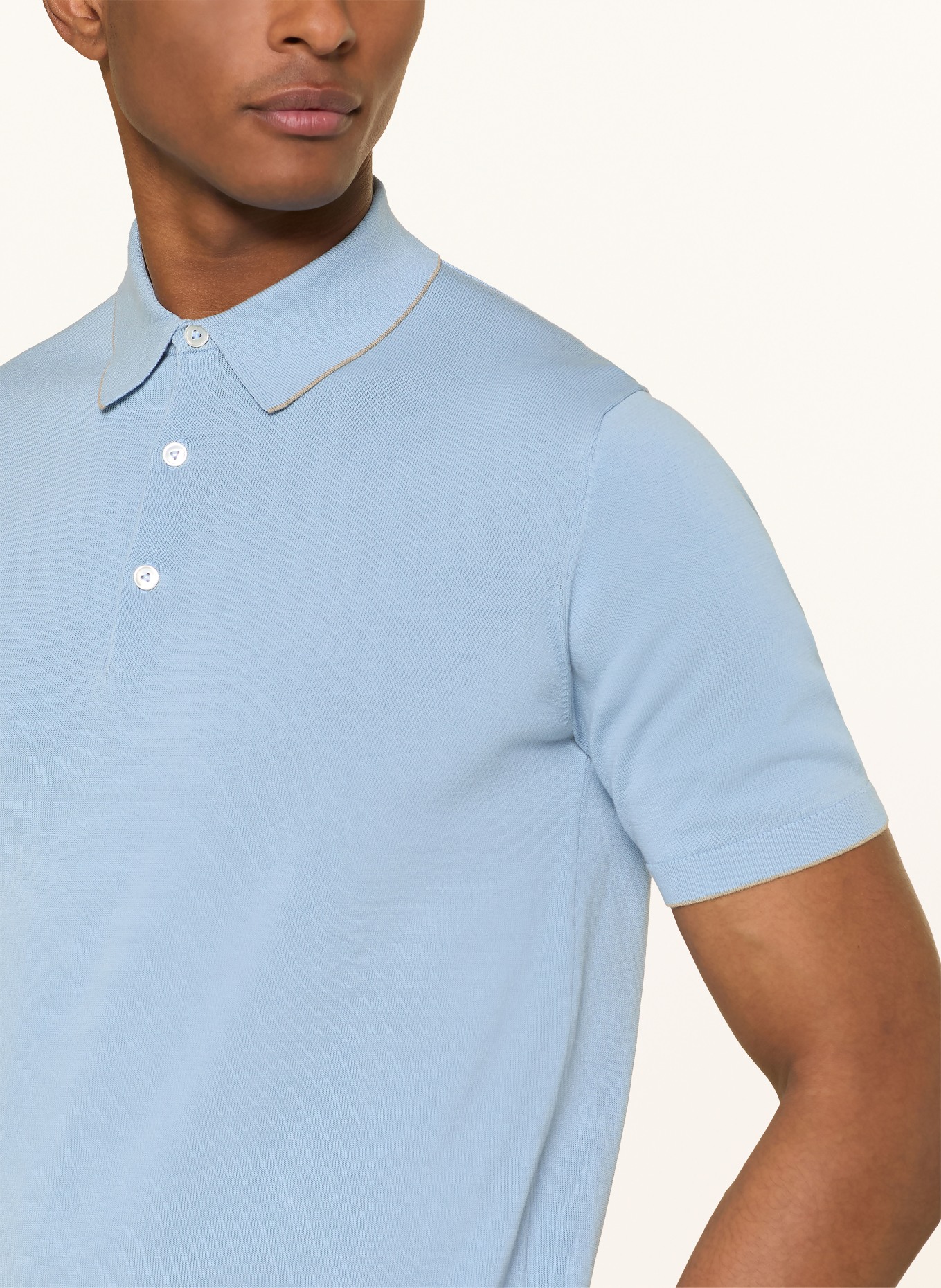 van Laack Strick-Poloshirt VL-SANDRO-SBF: HELLBLAU