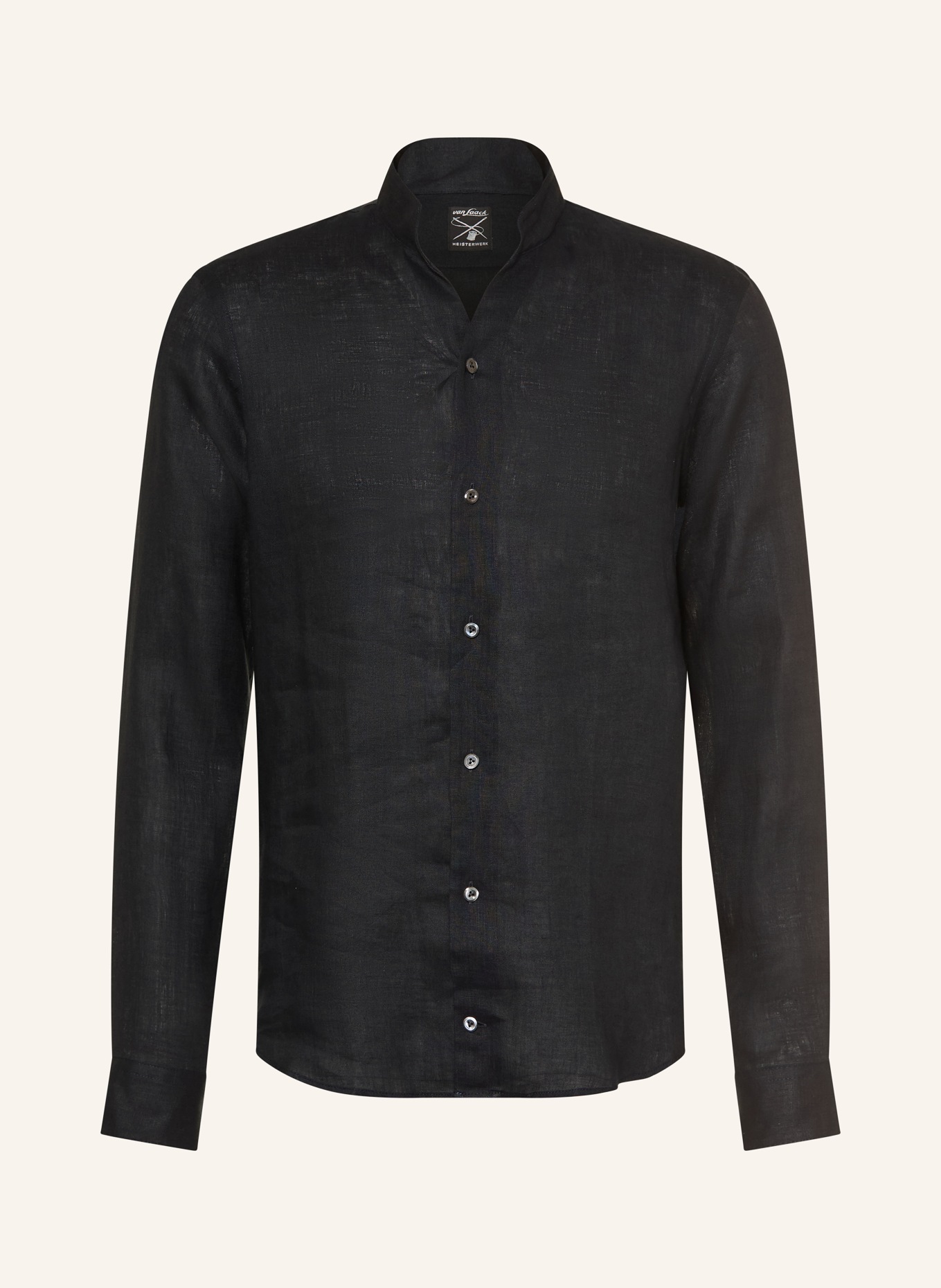 van Laack Leinenhemd VL-RUDO-K Slim Fit mit Stehkragen: DUNKELBLAU