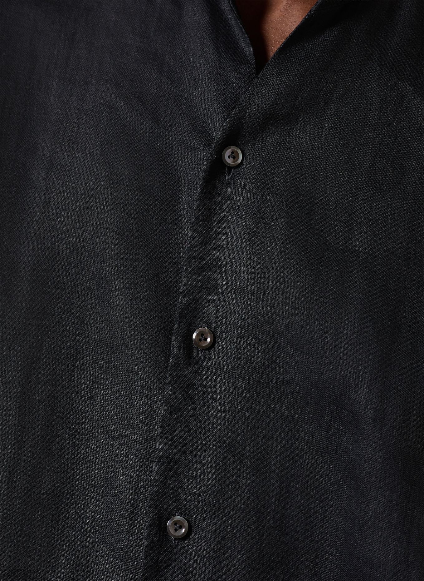 van Laack Leinenhemd VL-RUDO-K Slim Fit mit Stehkragen: DUNKELBLAU