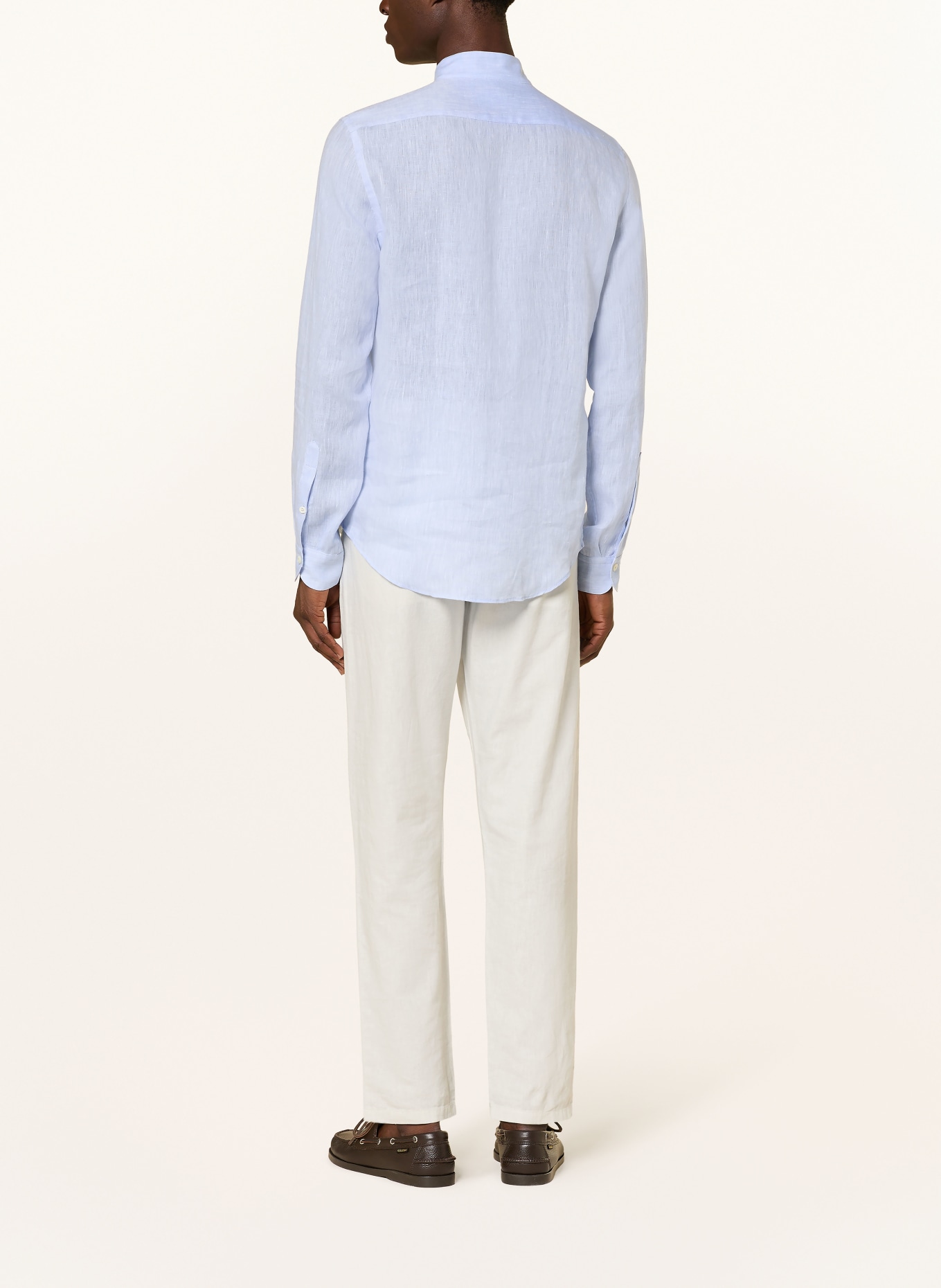 van Laack VL-RUDO-K slim fit linen shirt with stand-up collar: LIGHT BLUE