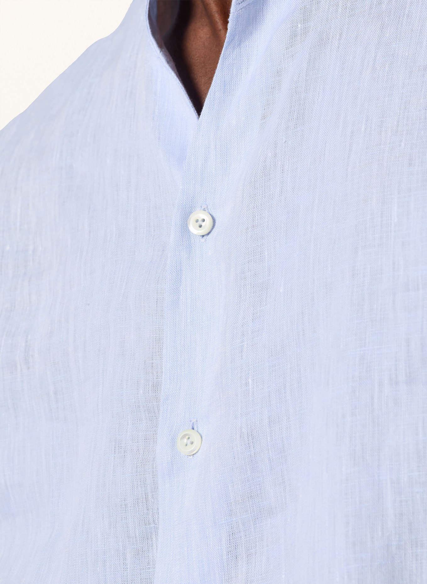 van Laack VL-RUDO-K slim fit linen shirt with stand-up collar: LIGHT BLUE