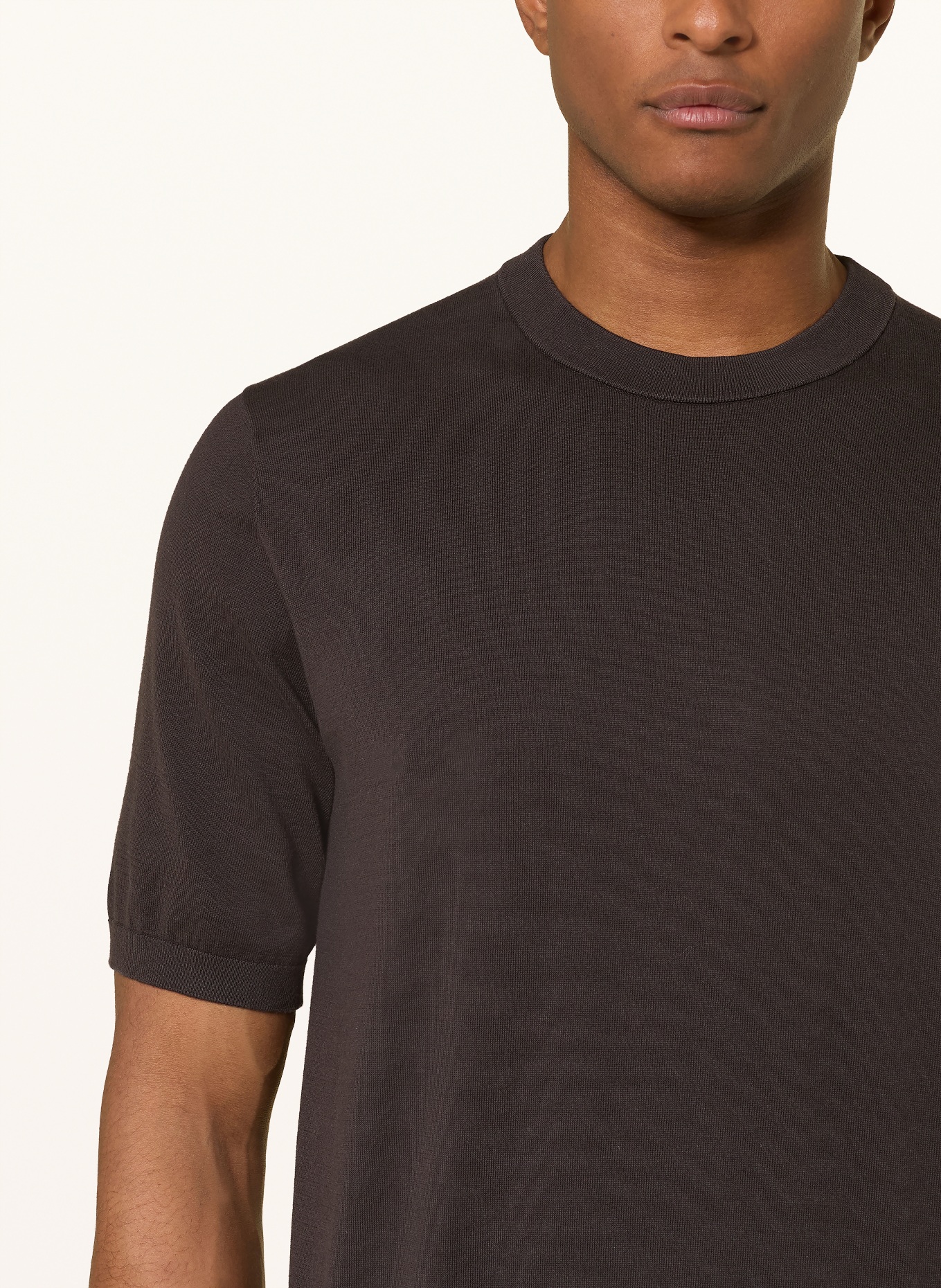 van Laack Strickshirt VL-SINDINO-XX: DUNKELBRAUN