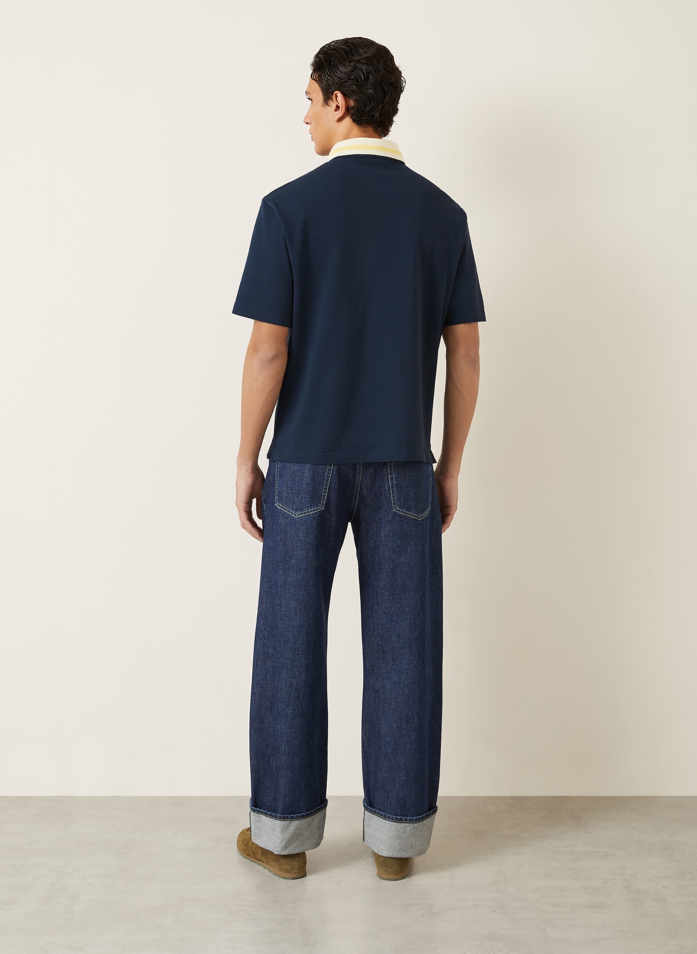 MARNI piqué polo shirt: DARK BLUE