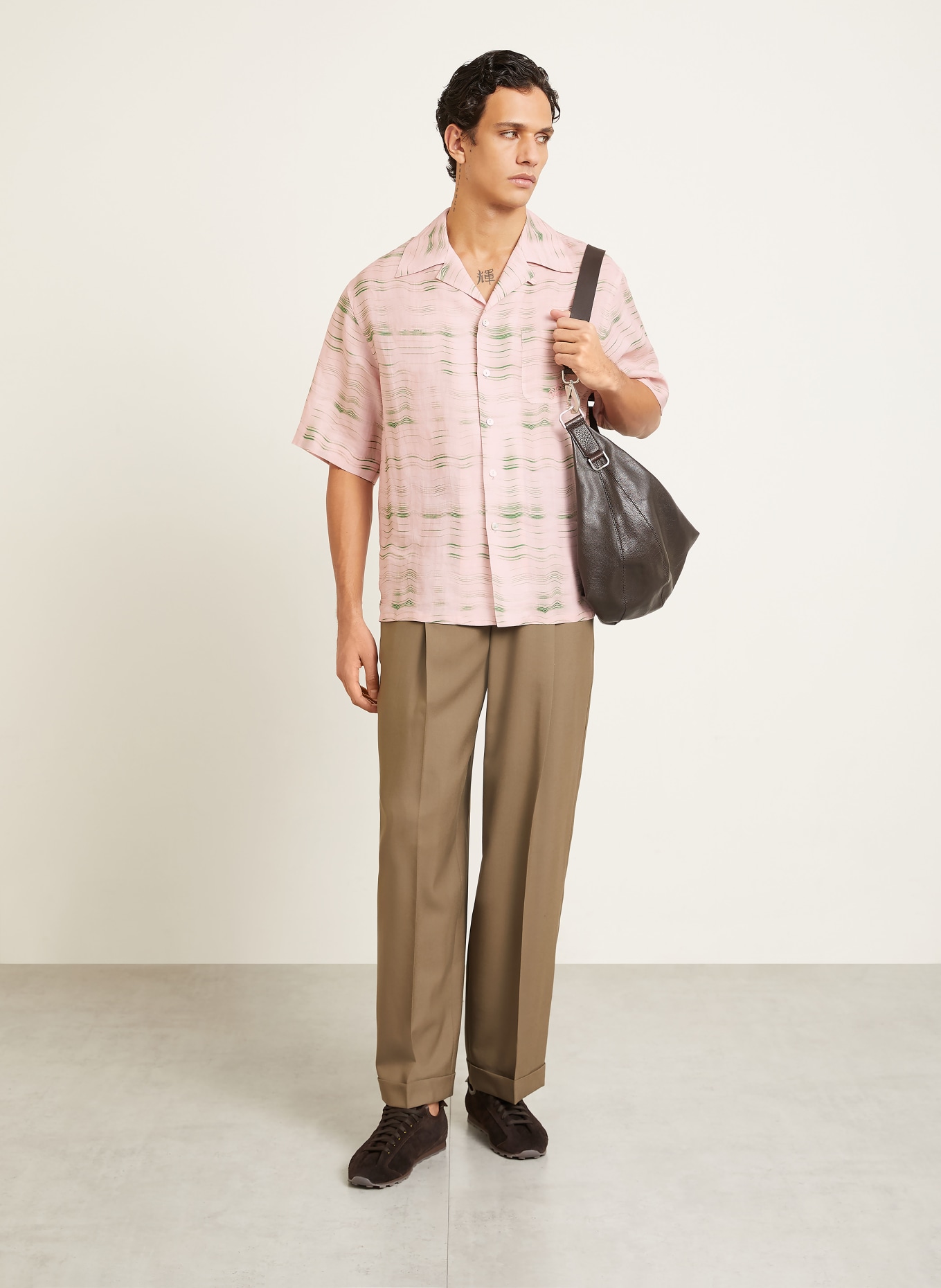 MARNI Comfort Fit Resort Shirt: PINK / GREEN