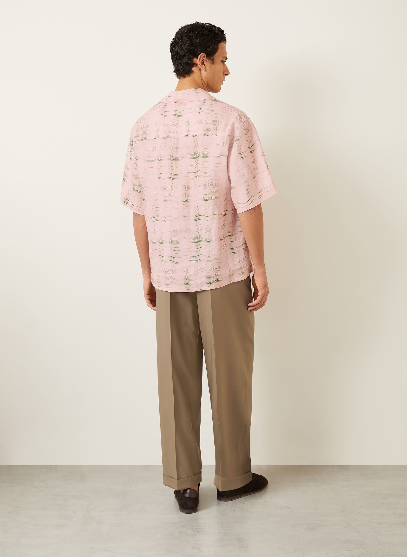 MARNI Comfort Fit Resort Shirt: PINK / GREEN