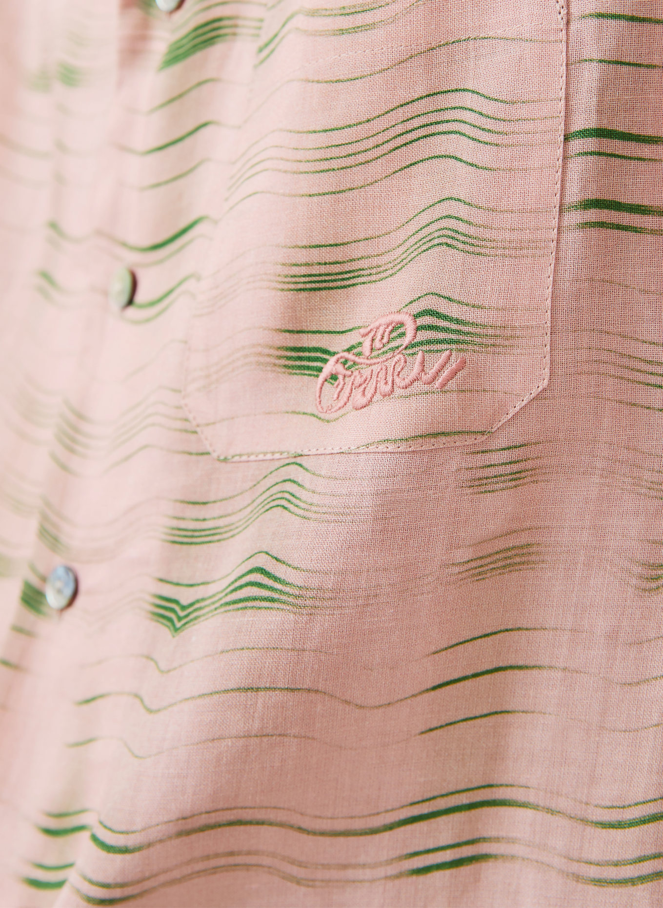 MARNI Comfort Fit Resort Shirt: PINK / GREEN