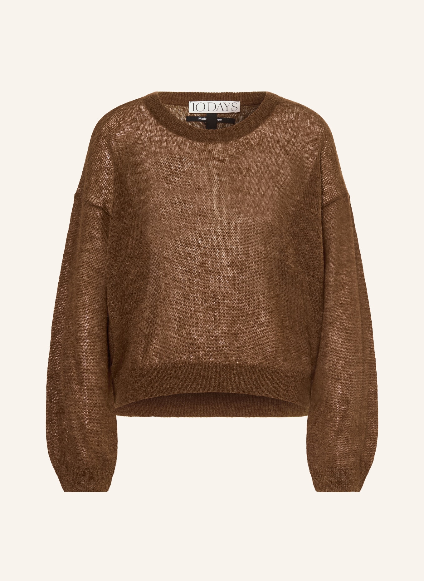 10DAYS Svetr s alpakou: HNĚDÁ