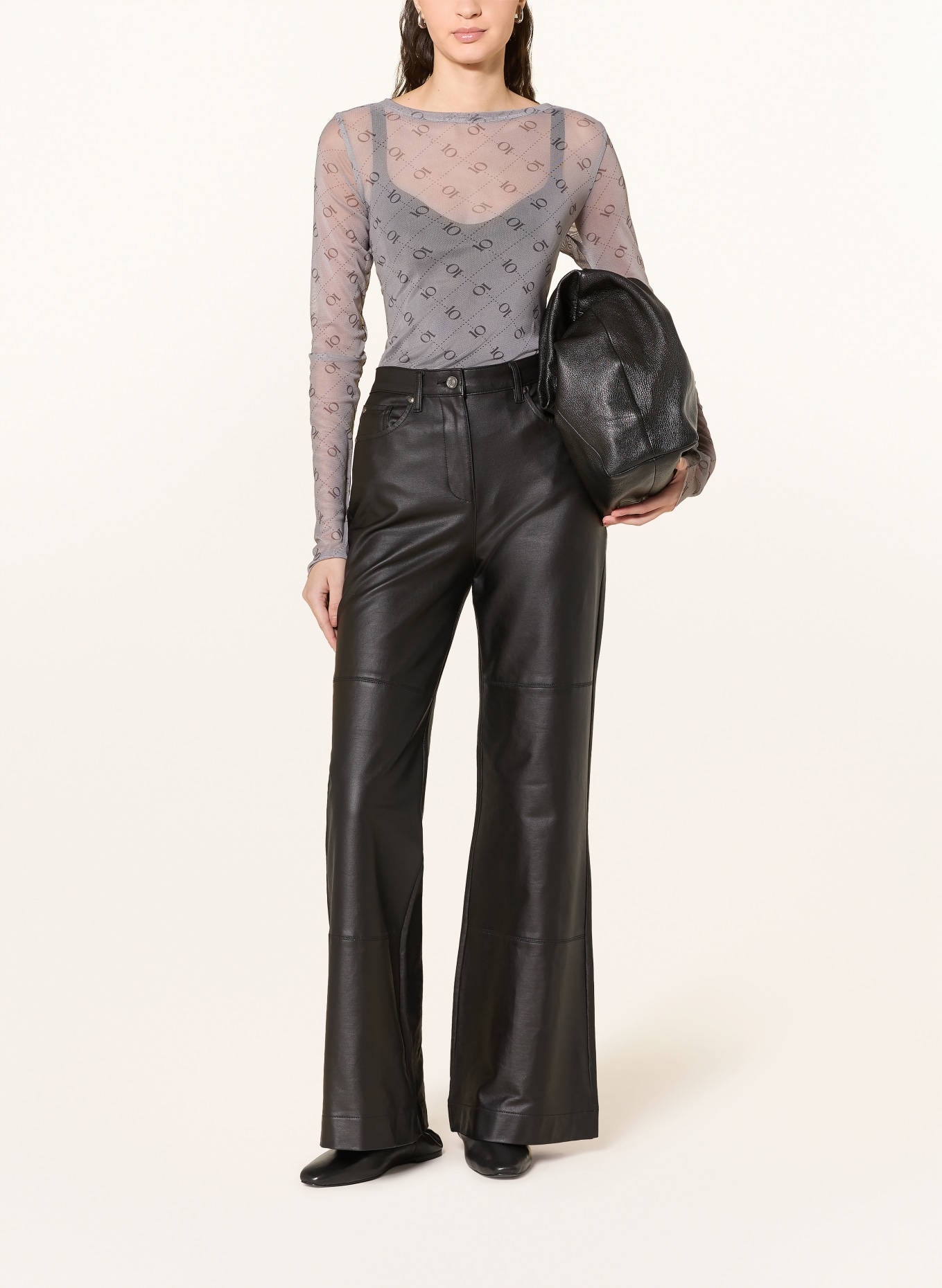 10DAYS Dlouhé rukávy z síťoviny: ŠEDÁ / TMAVĚ ŠEDÁ