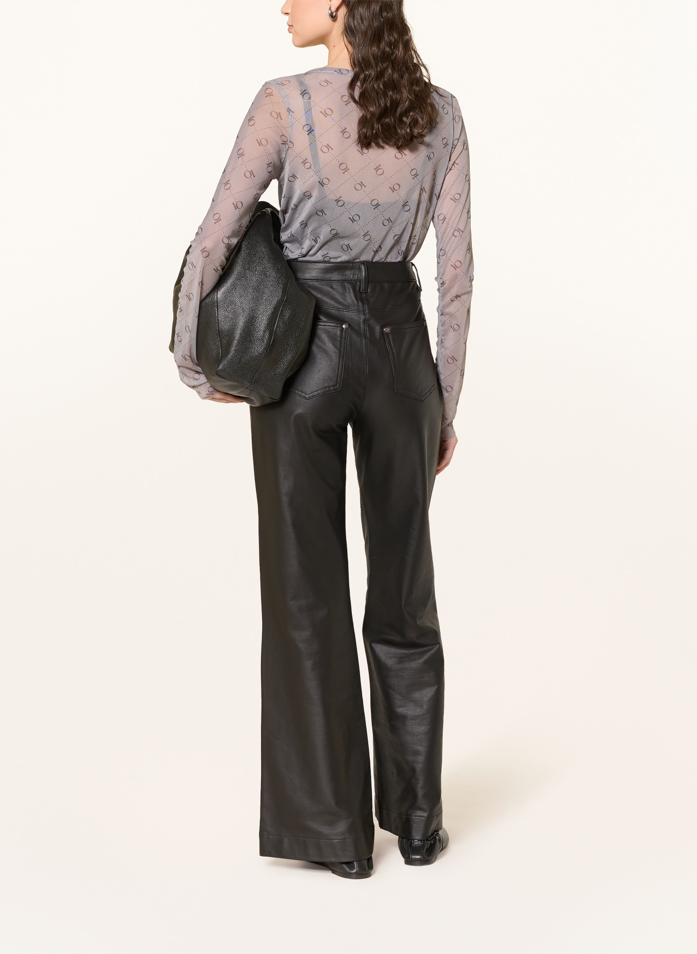 10DAYS Dlouhé rukávy z síťoviny: ŠEDÁ / TMAVĚ ŠEDÁ