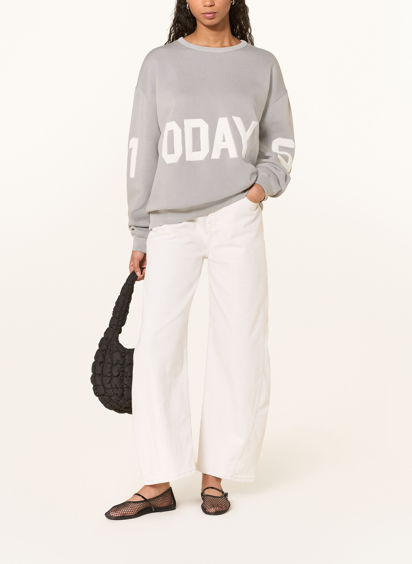 10DAYS sweatshirt: GRAY / CREAM / WHITE
