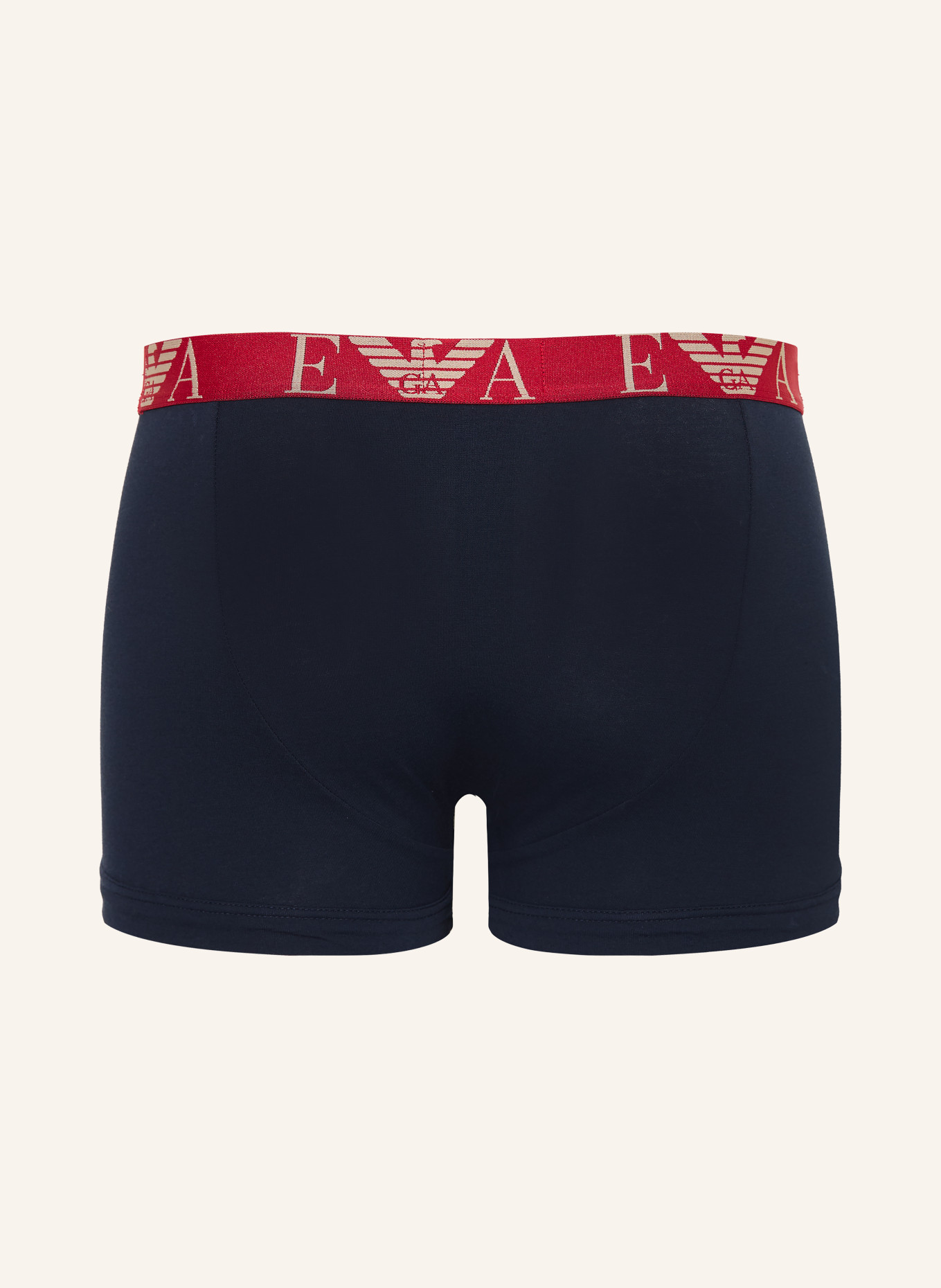EMPORIO ARMANI 3ks boxerky: TMAVĚ MODRÁ / BÉŽOVÁ / TMAVĚ ČERVENÁ