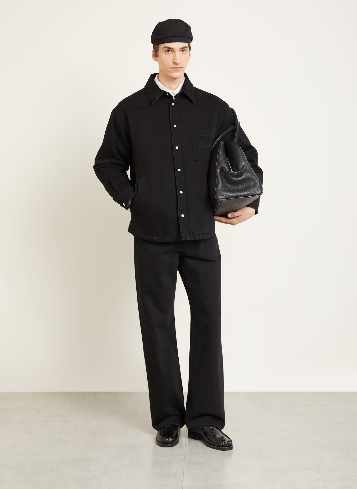 JACQUEMUS Overjacket THE BAKER'S SHIRT: BLACK