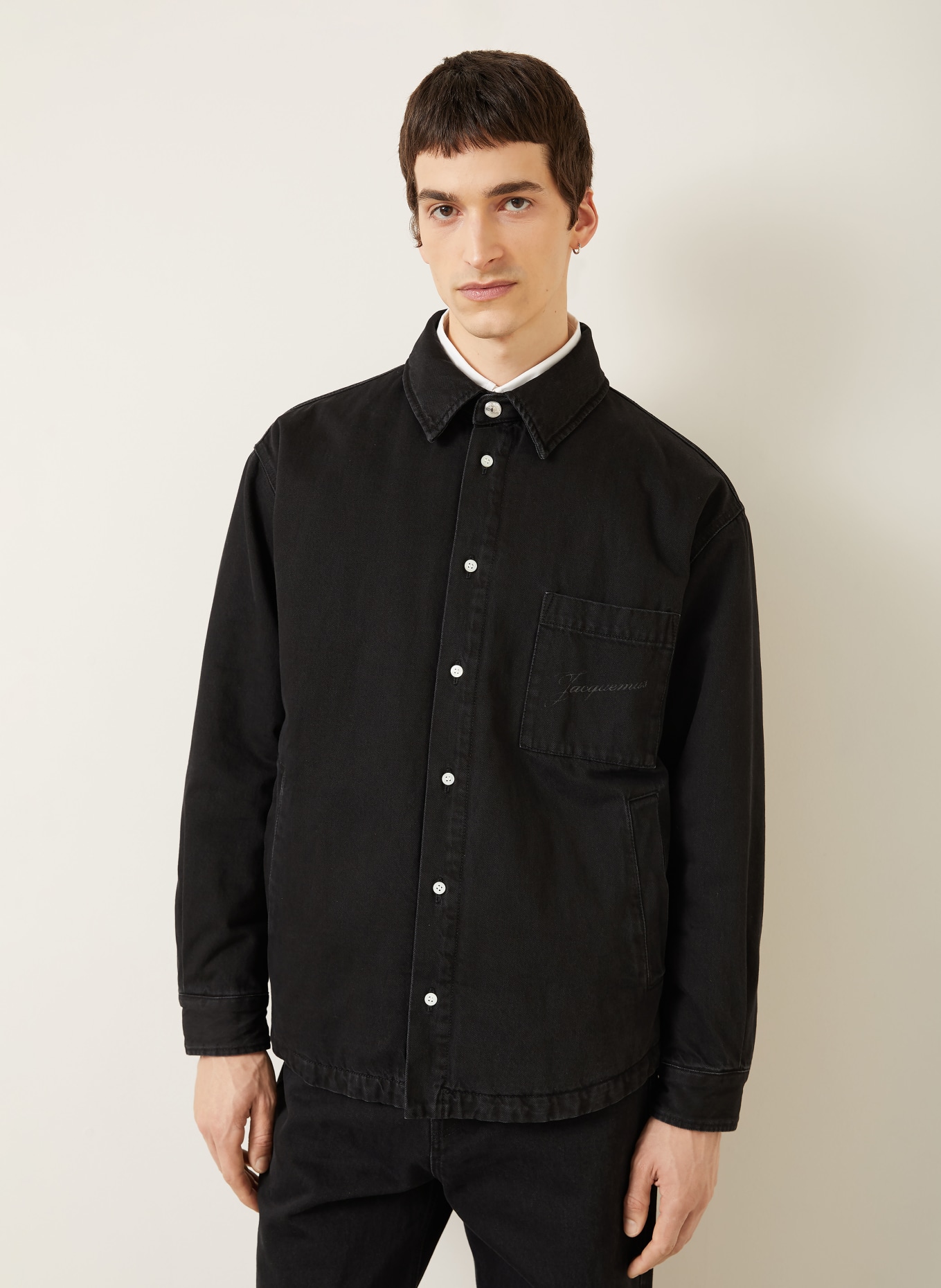 JACQUEMUS Overjacket THE BAKER'S SHIRT: BLACK