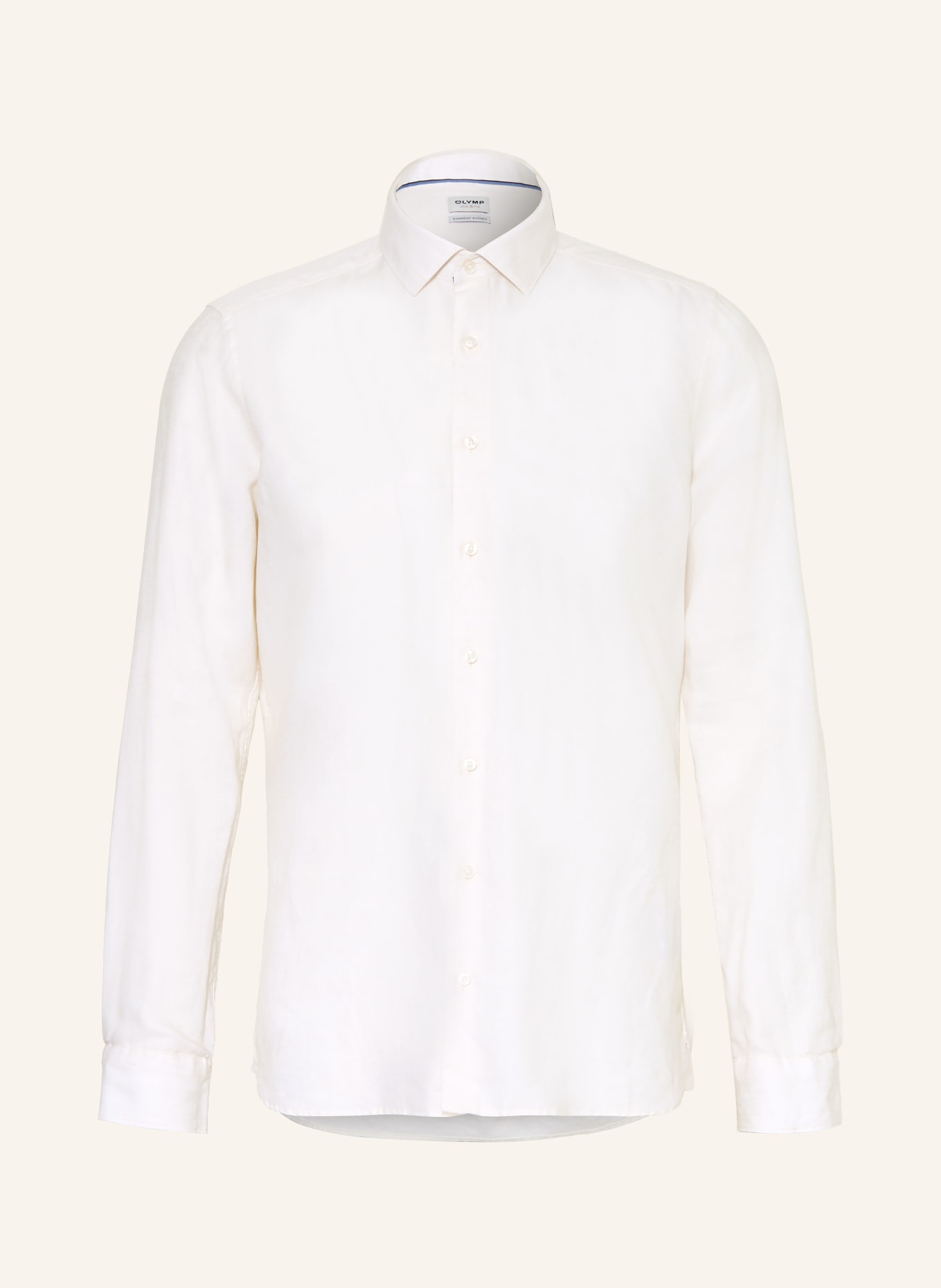 OLYMP Koszula Level Five o dopasowanym kroju z lnem: BEŻOWY