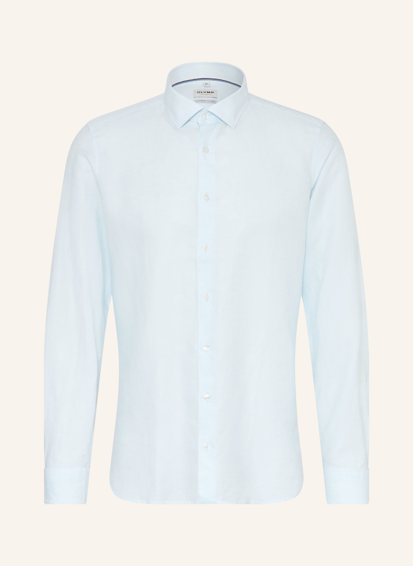OLYMP Hemd Level Five body fit mit Leinen: HELLBLAU