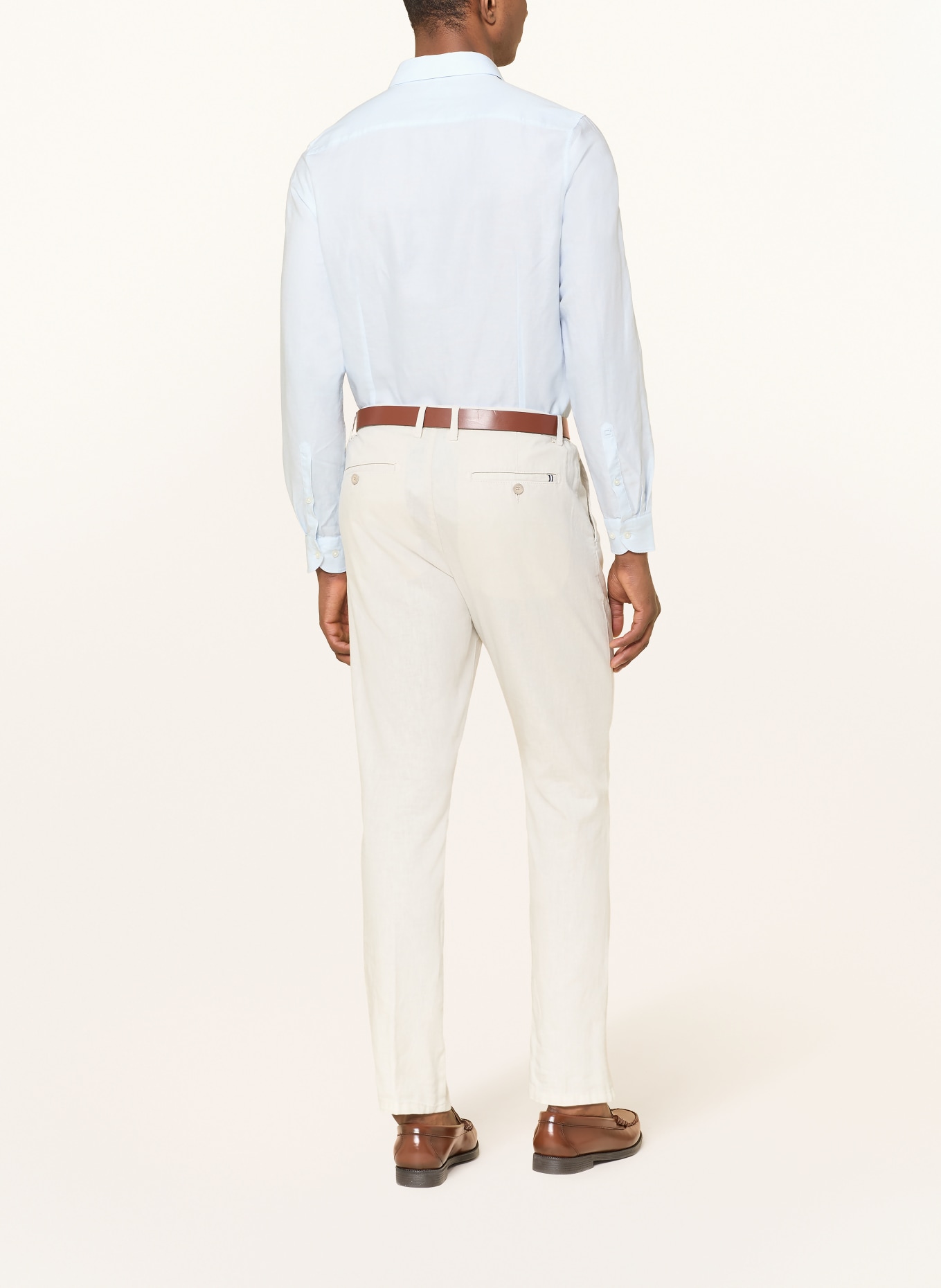 OLYMP Hemd Level Five body fit mit Leinen: HELLBLAU