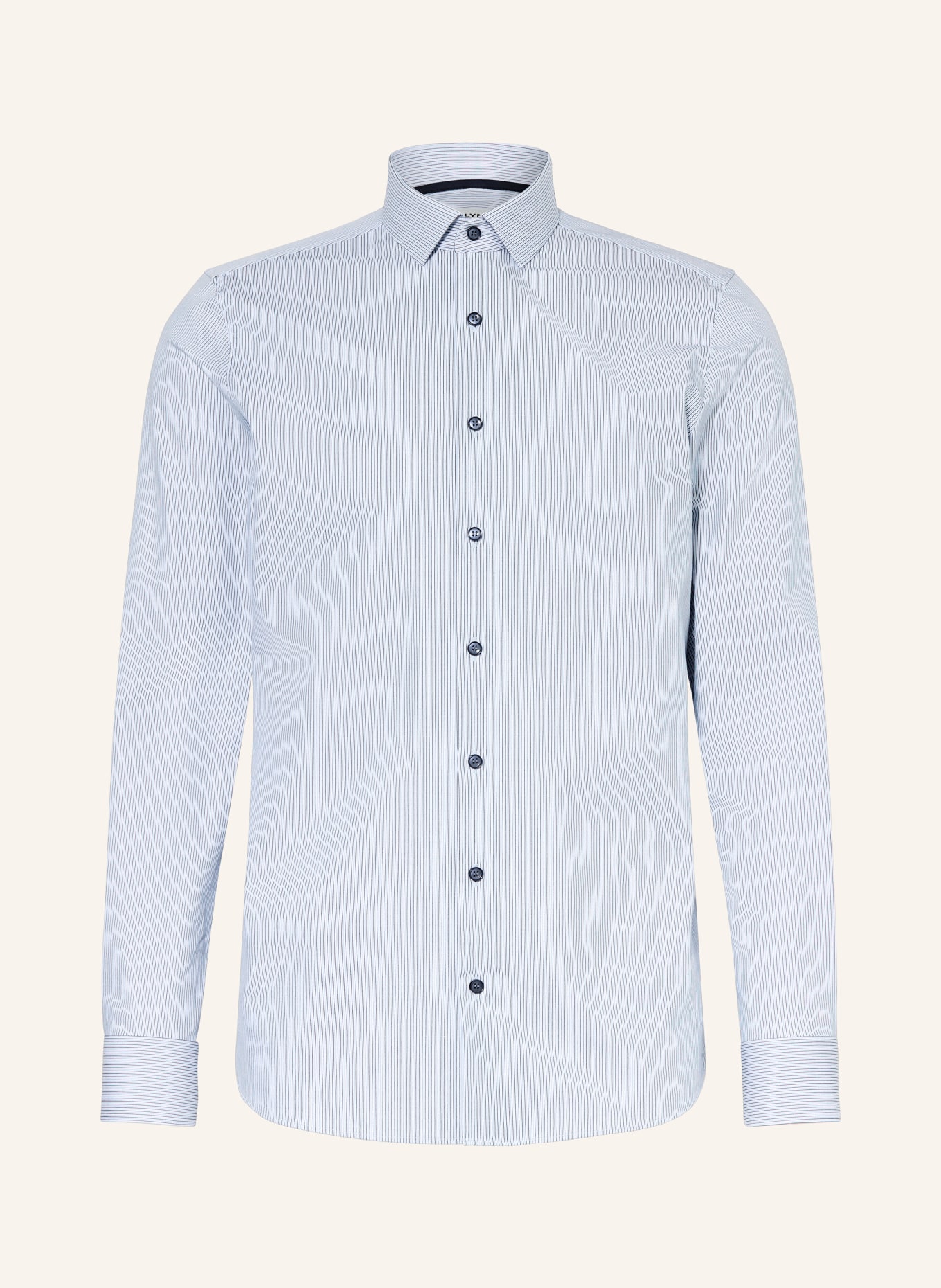 OLYMP Hemd Level Five body fit: HELLBLAU / DUNKELGRAU