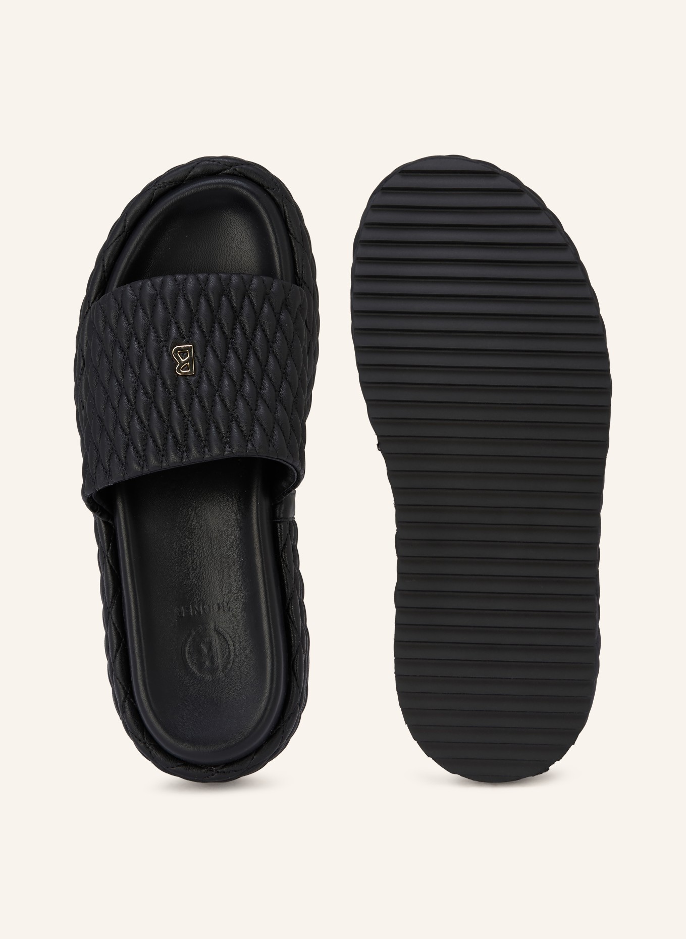 BOGNER SORRENTO platform mules: BLACK