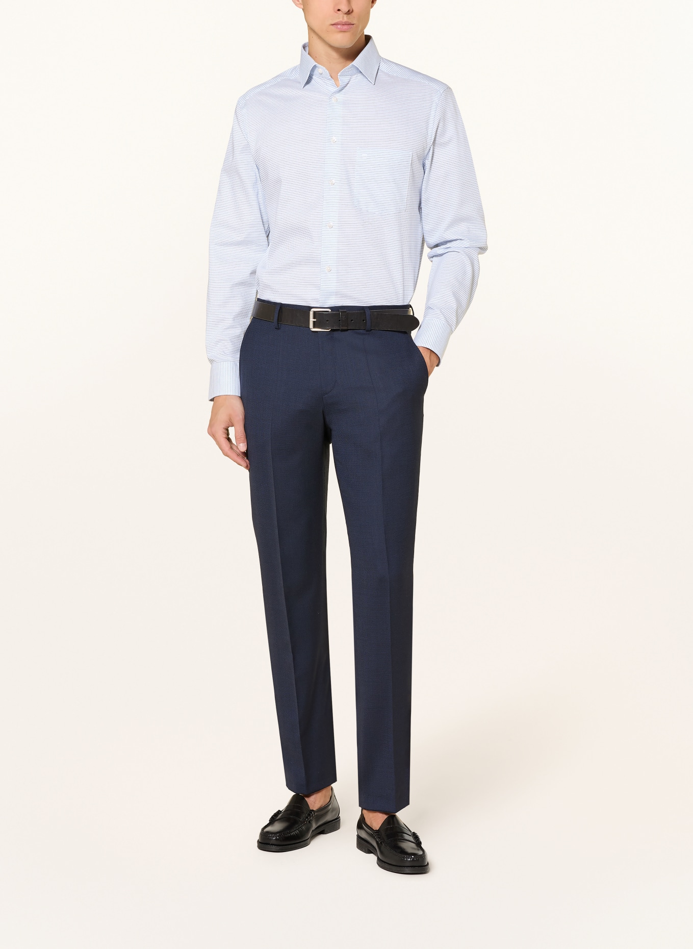 OLYMP Hemd modern fit: WEISS / HELLBLAU