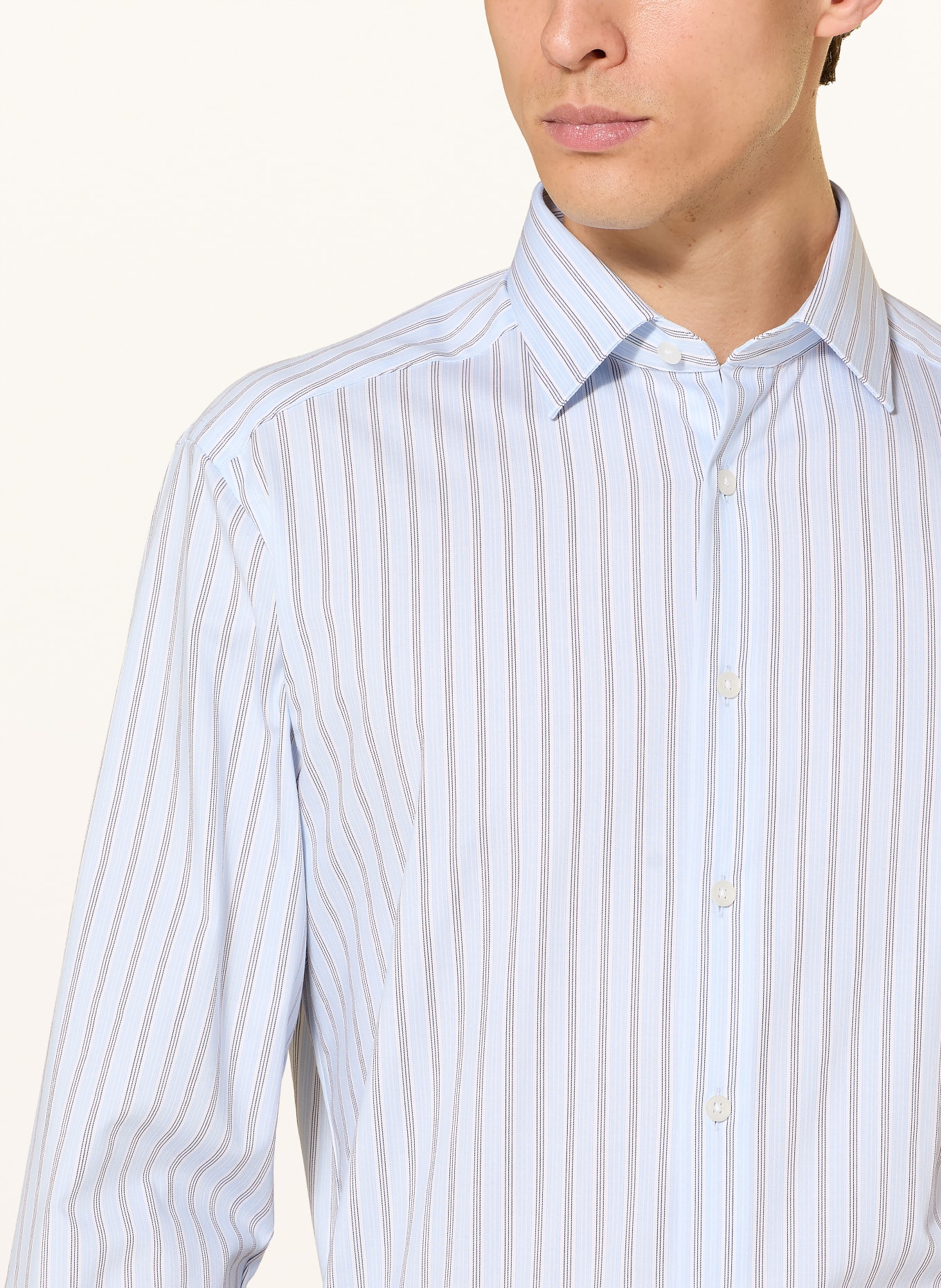 OLYMP Hemd modern fit: HELLBLAU / WEISS / SCHWARZ