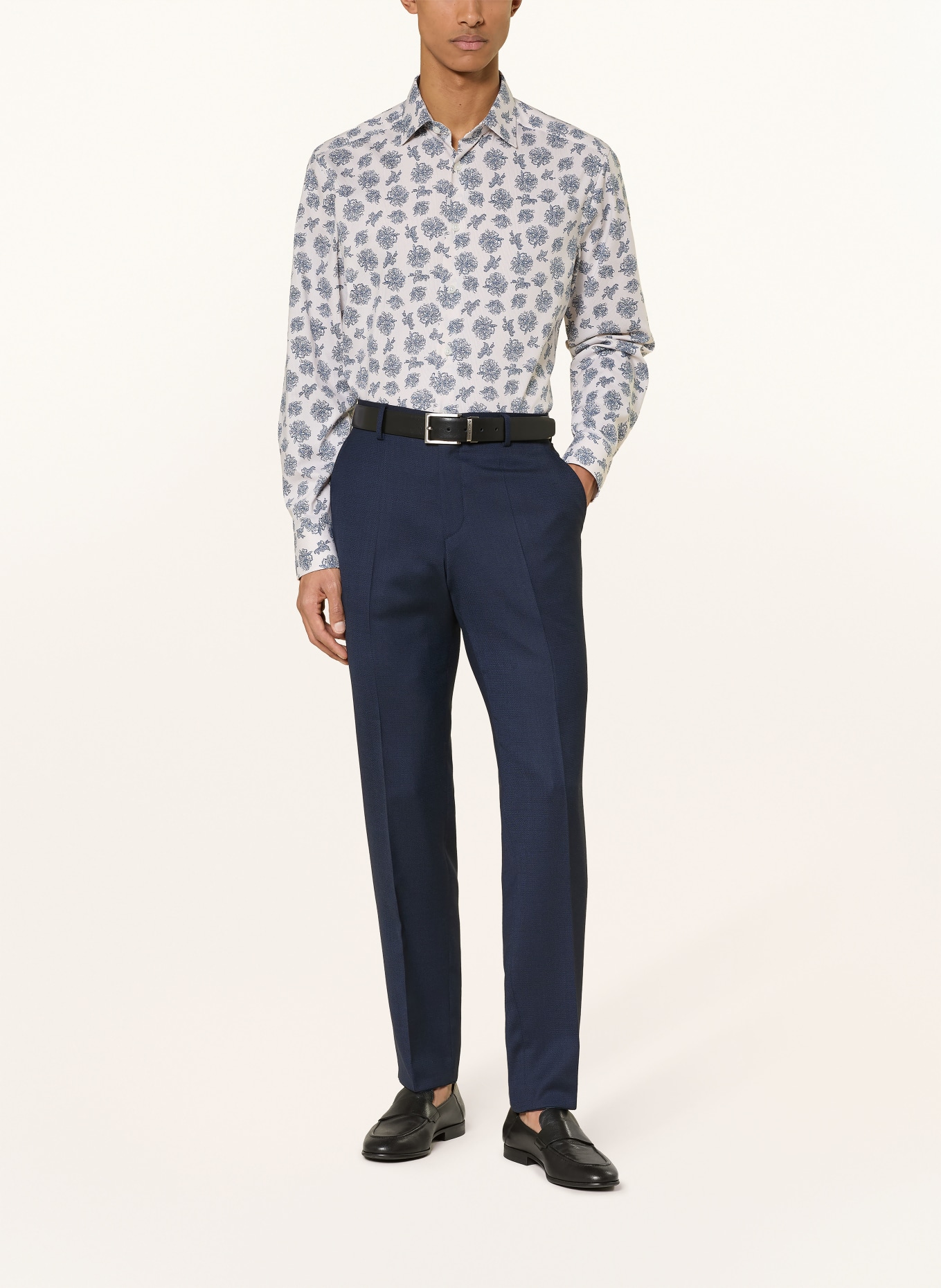 OLYMP Hemd Luxor 24/Seven modern fit: CREME / DUNKELBLAU