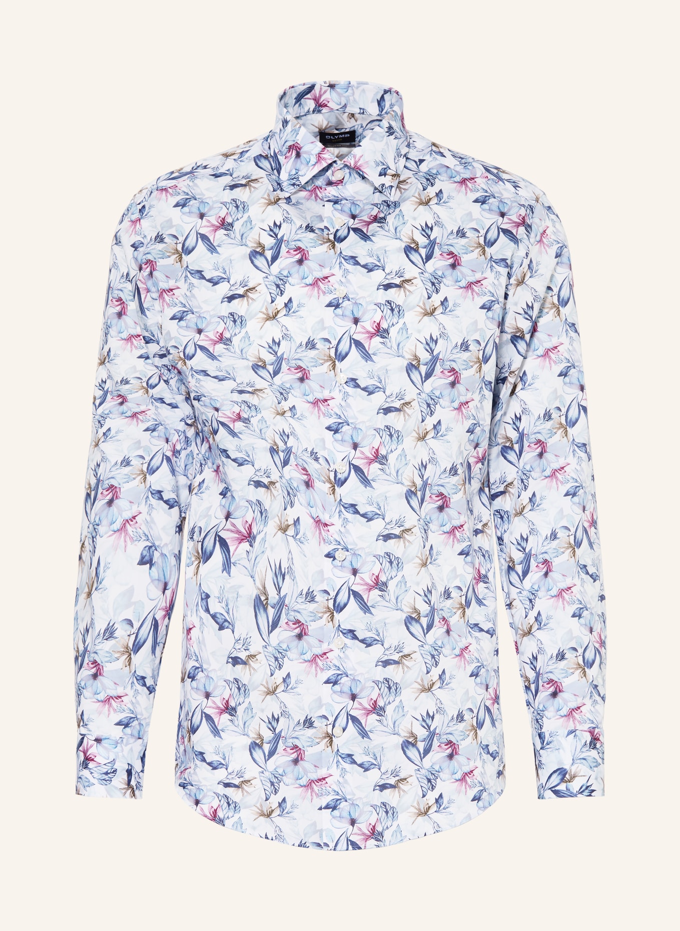 OLYMP Hemd modern fit: WEISS / PINK / DUNKELBLAU