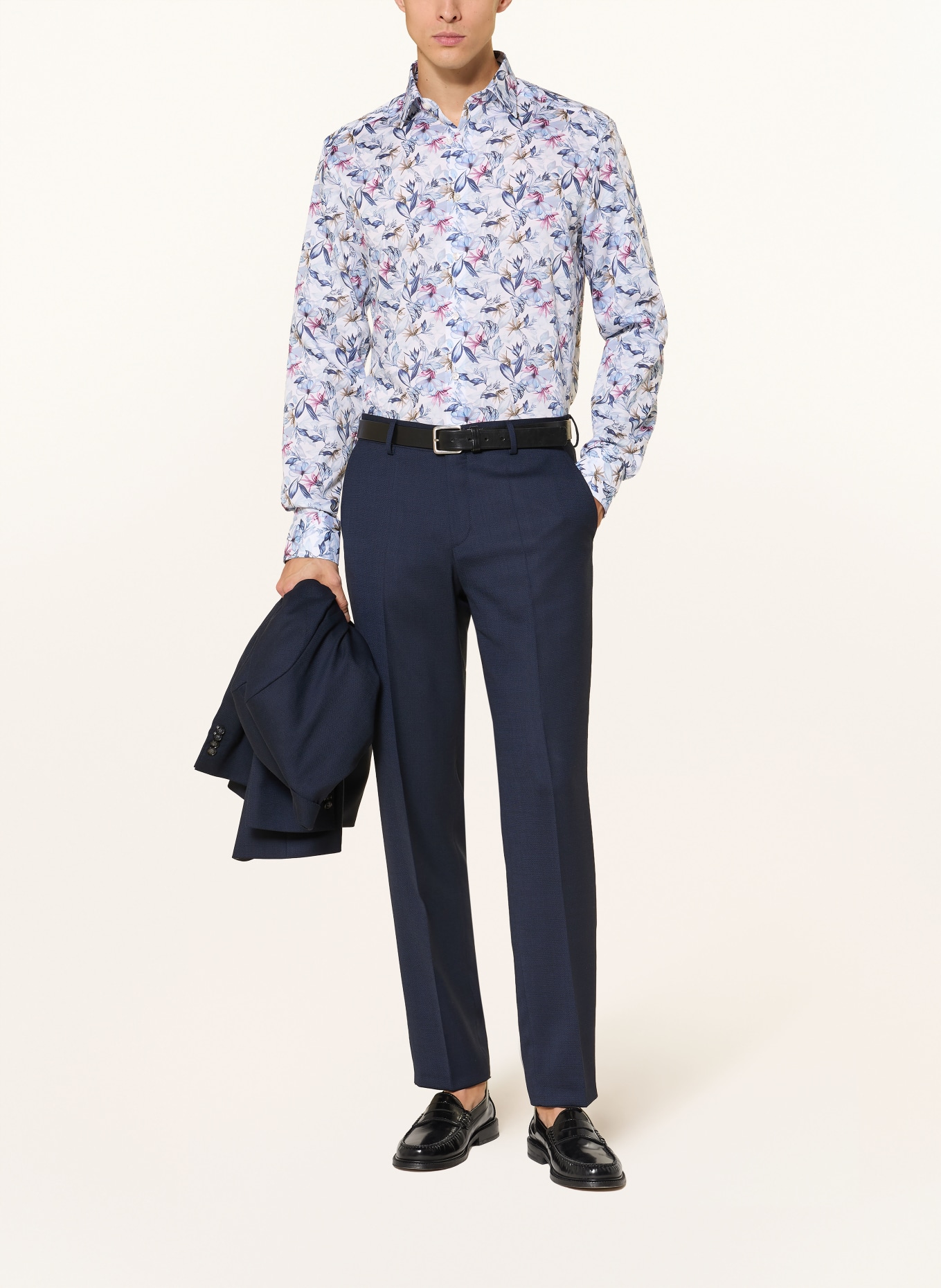 OLYMP Hemd Modern Fit: HELLBLAU / DUNKELLILA / DUNKELBLAU