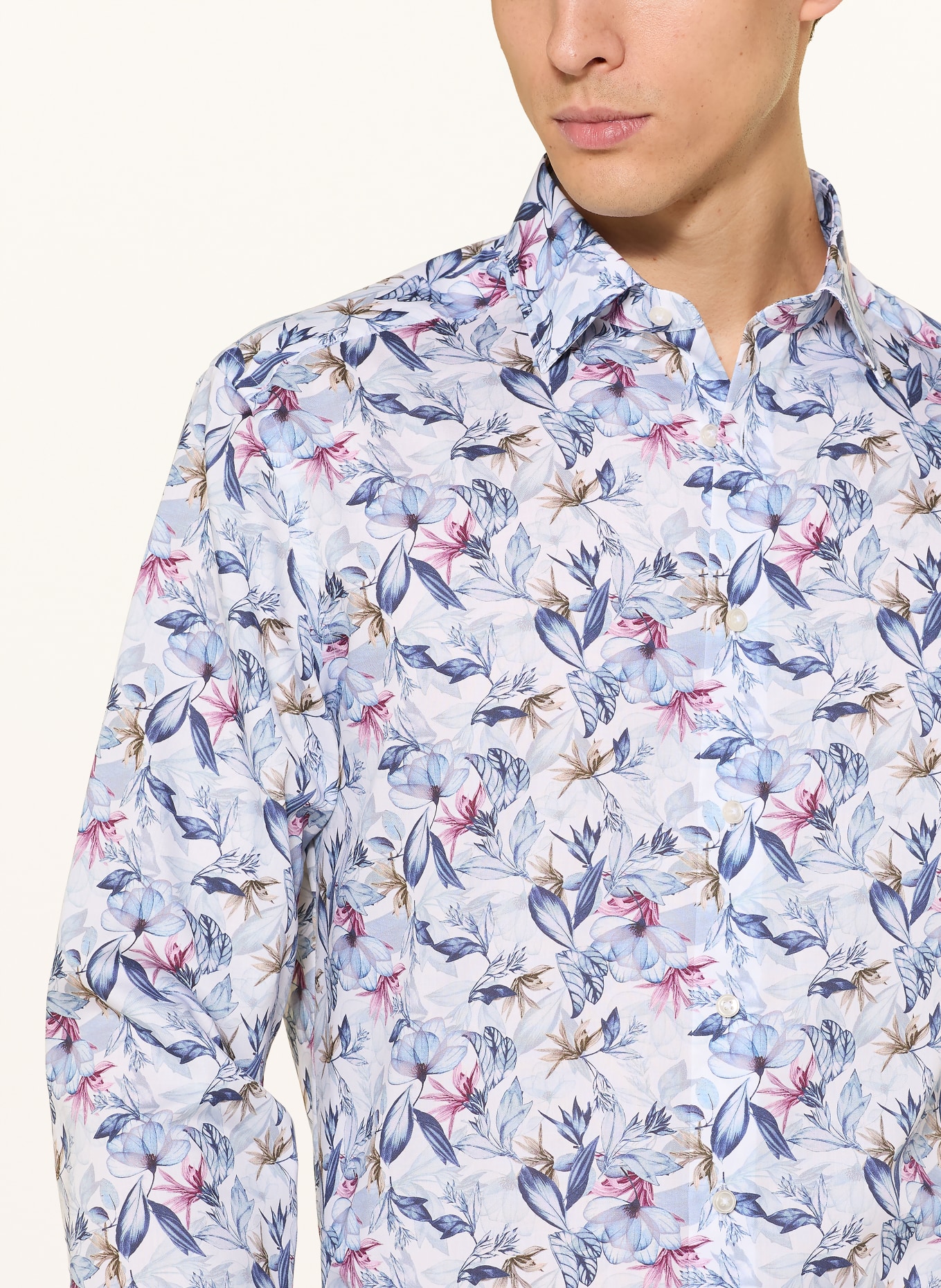 OLYMP Hemd Modern Fit: HELLBLAU / DUNKELLILA / DUNKELBLAU