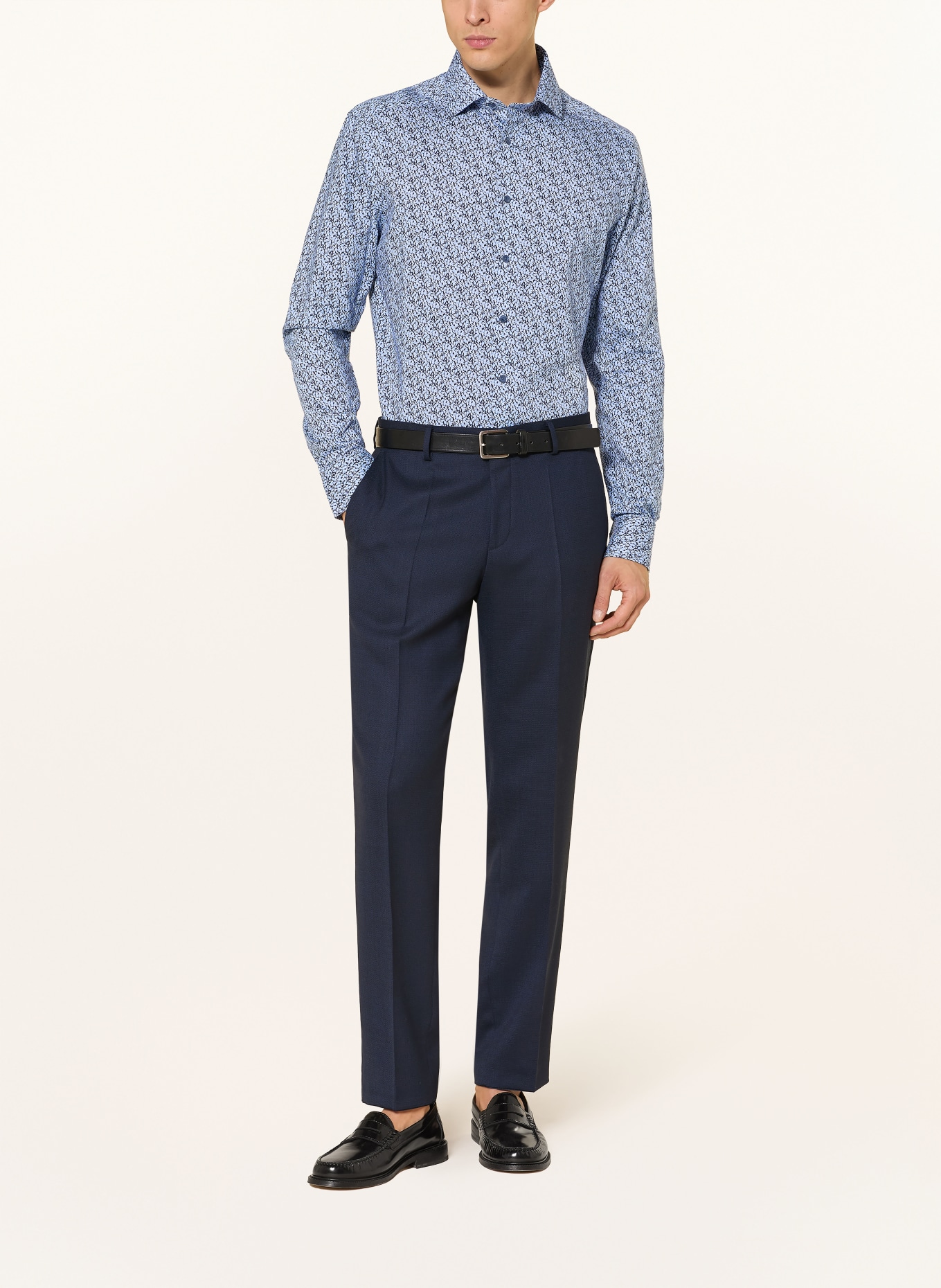 OLYMP Hemd Luxor modern fit: DUNKELBLAU / HELLBLAU