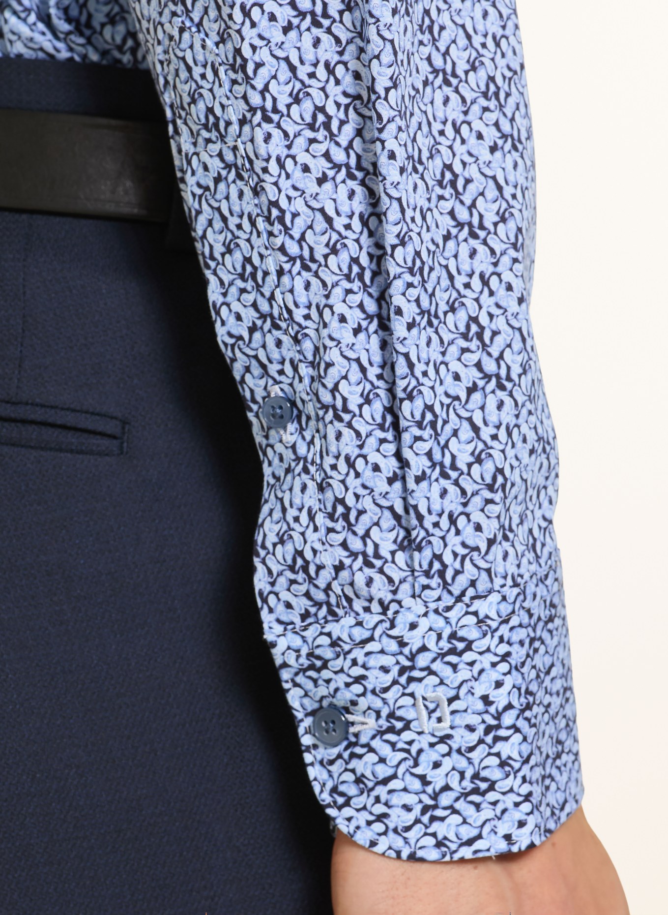 OLYMP Hemd Luxor modern fit: DUNKELBLAU / HELLBLAU