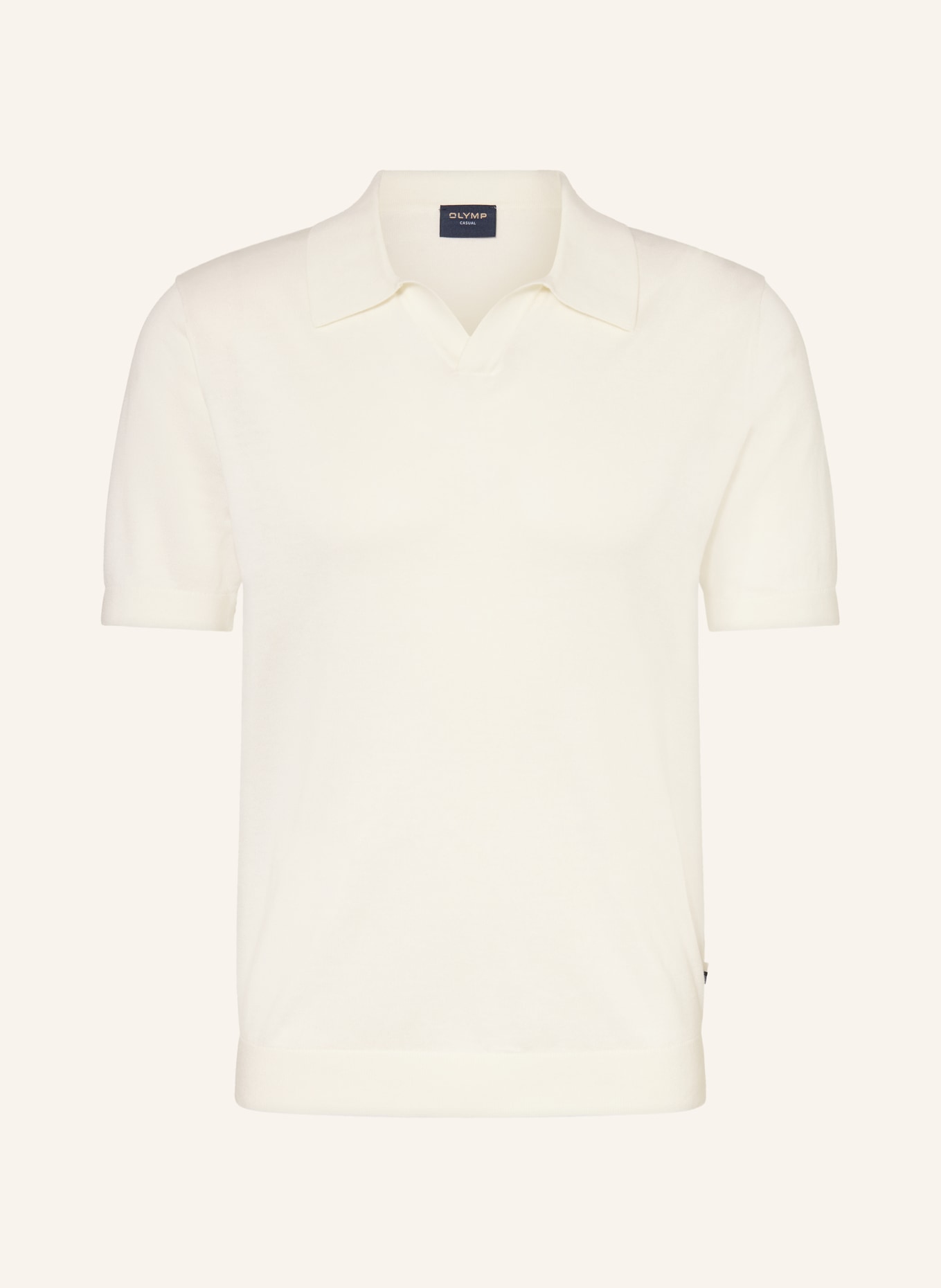 OLYMP Strick-Poloshirt: WEISS