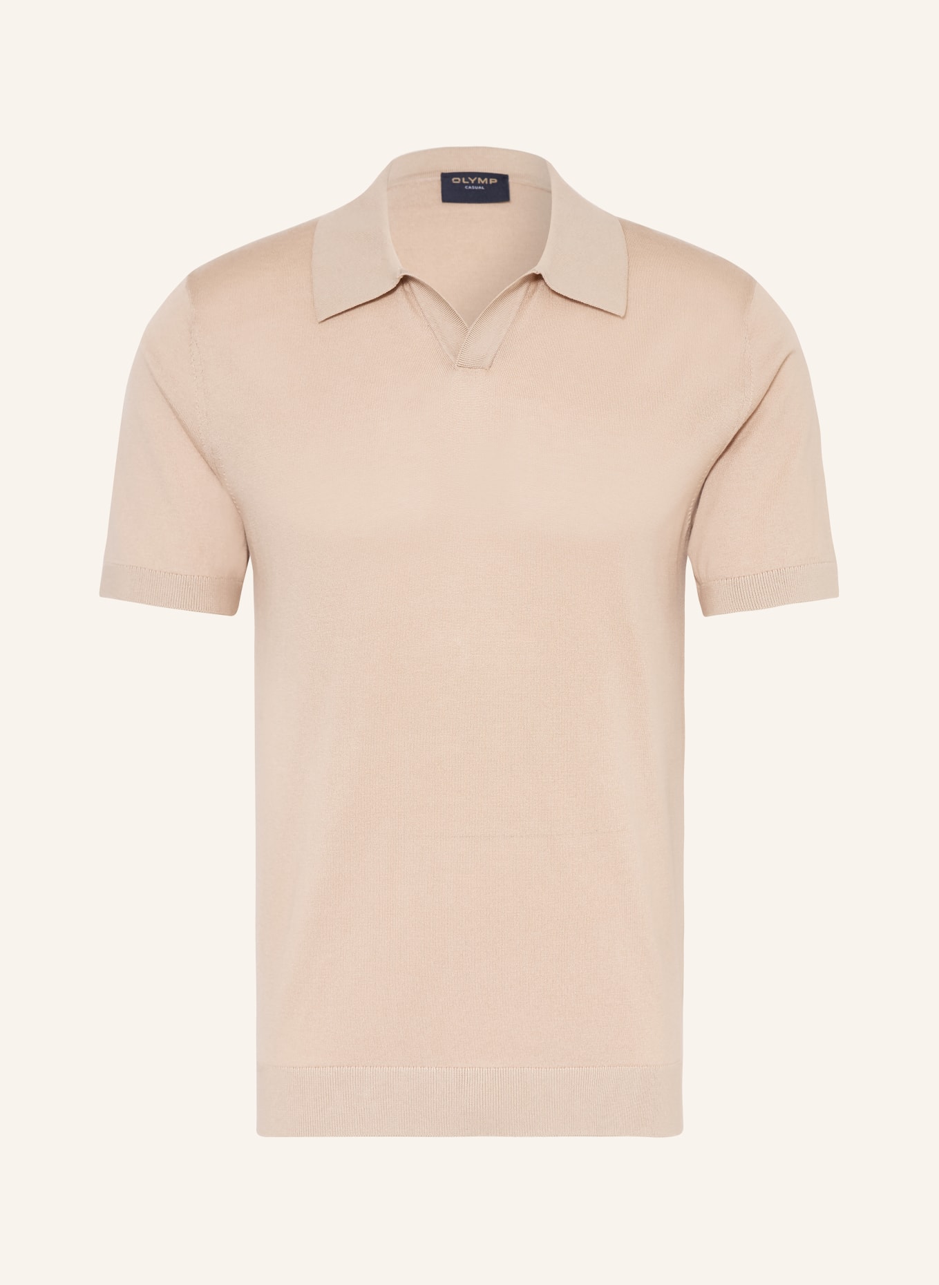 OLYMP Strick-Poloshirt: BEIGE