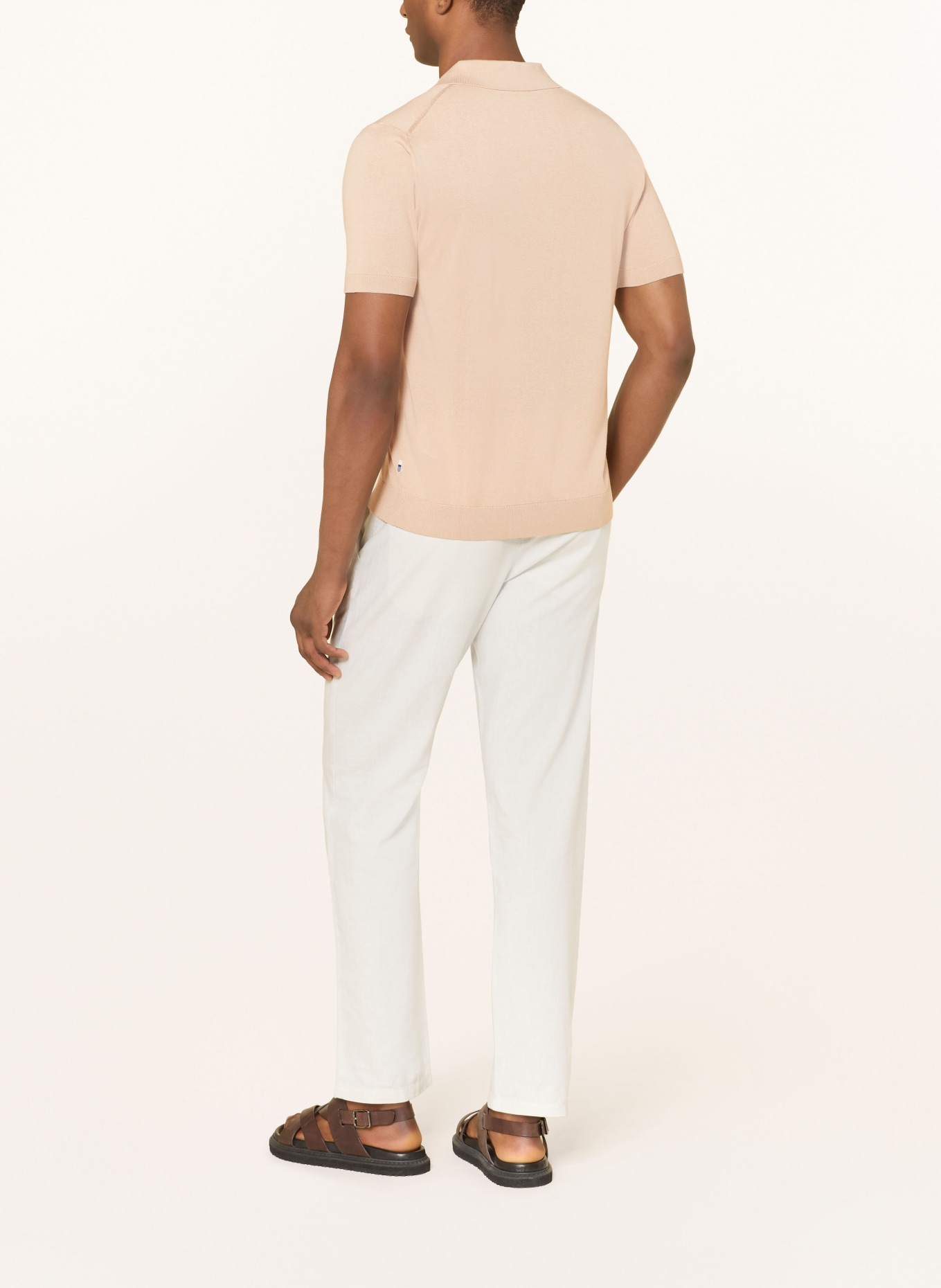 OLYMP Strick-Poloshirt: BEIGE