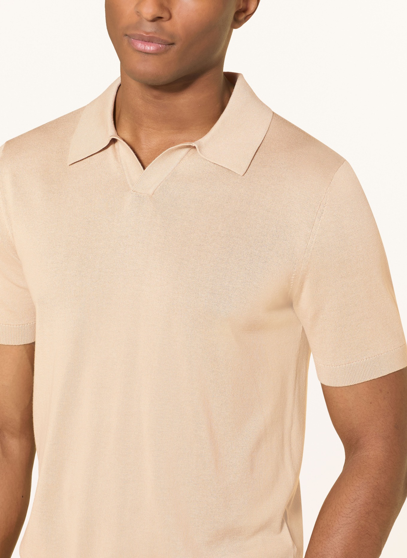 OLYMP Strick-Poloshirt: BEIGE