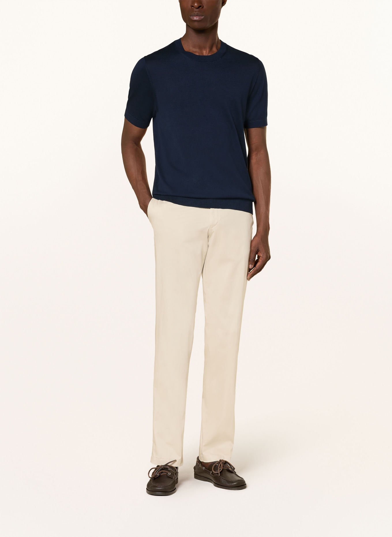 OLYMP pletené tričko: TMAVĚ MODRÁ