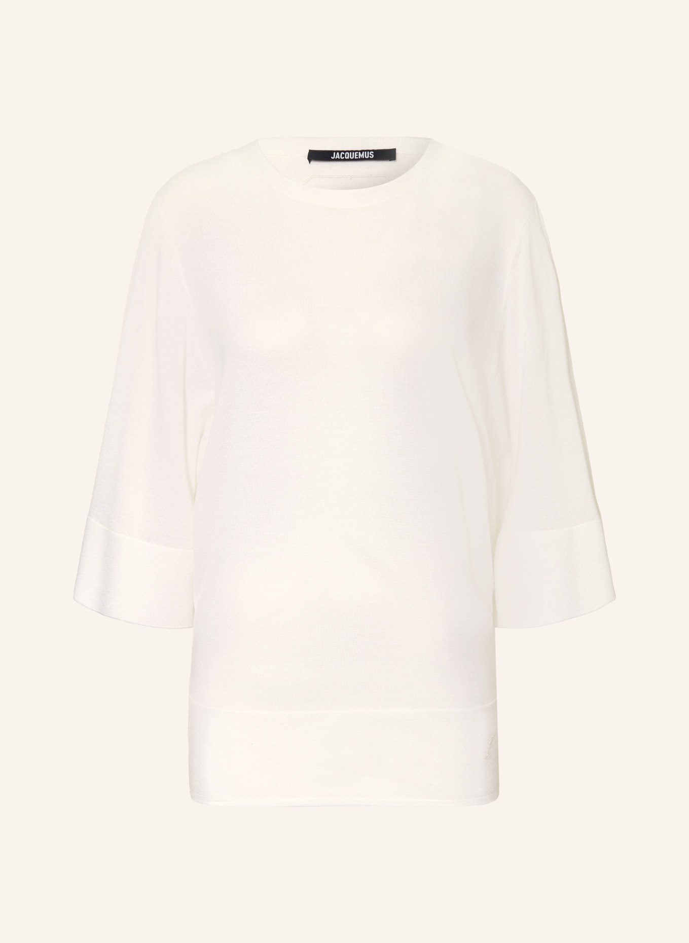 JACQUEMUS LA MAILLE MANANCO sweater with 3/4 sleeves: CREAM