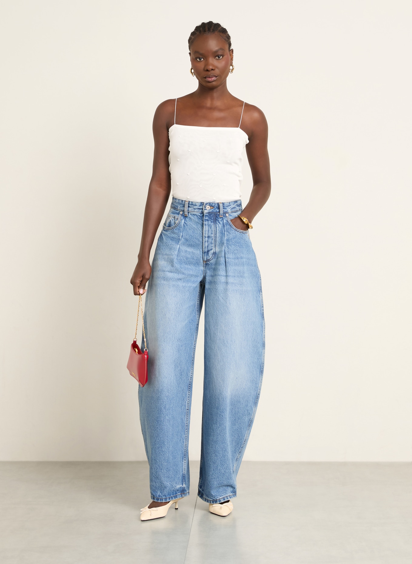 JACQUEMUS Stricktop LA MAILLE PLUMETIS: ECRU