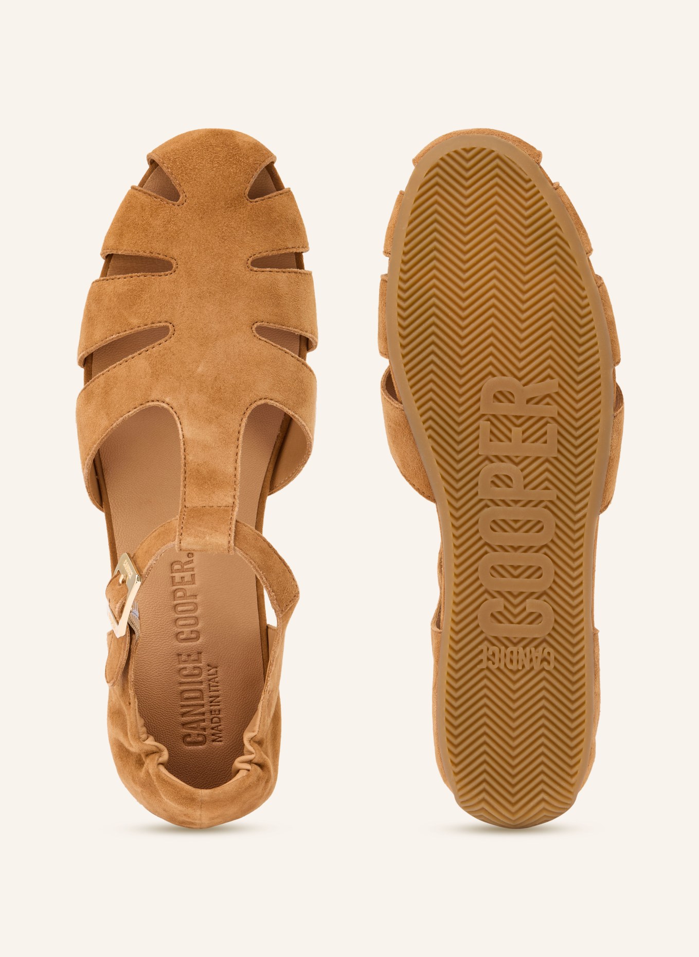 Candice Cooper ROCK T-BAR Sandals: BROWN