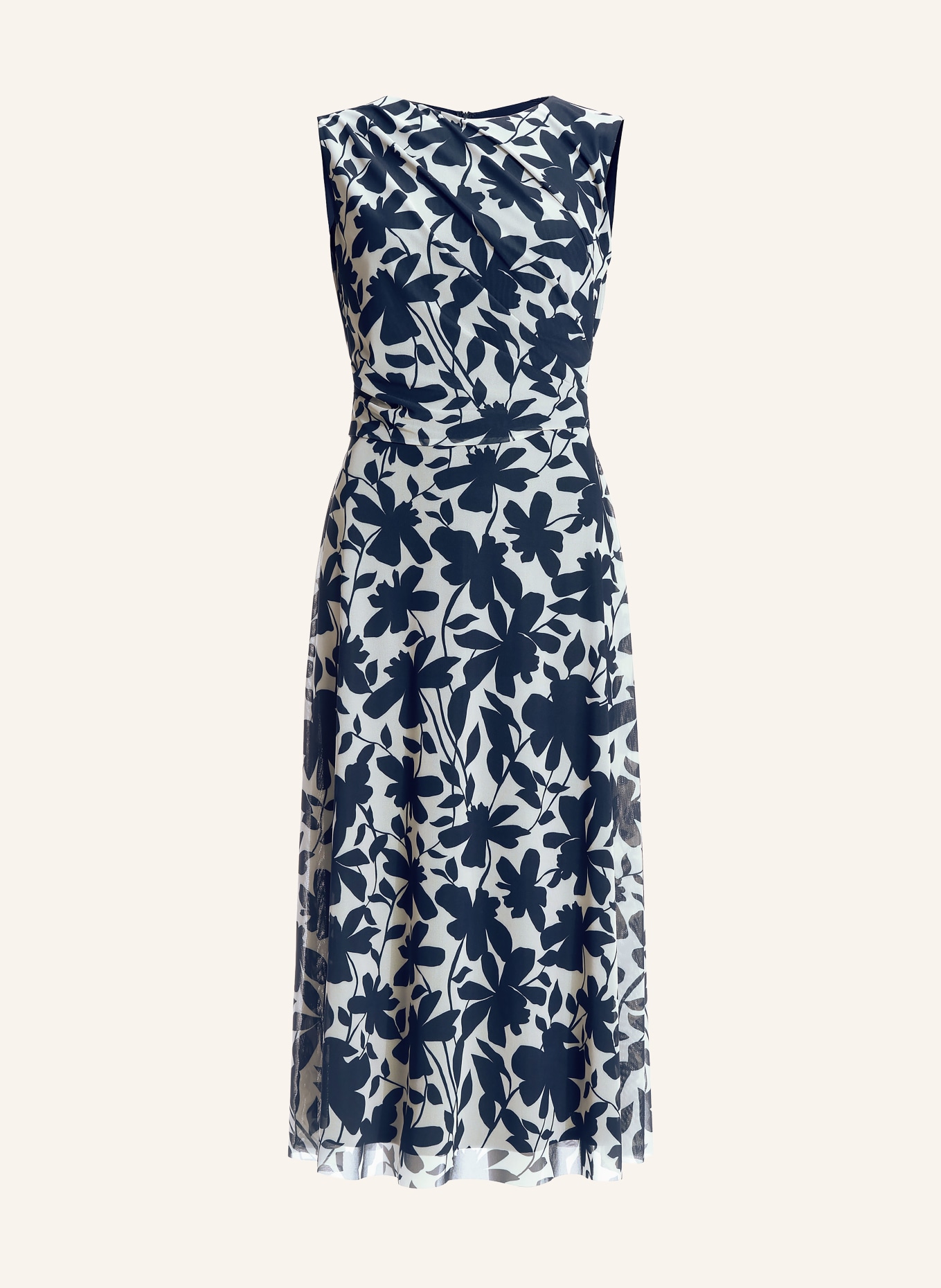 SWING Cocktailkleid: DUNKELBLAU / WEISS