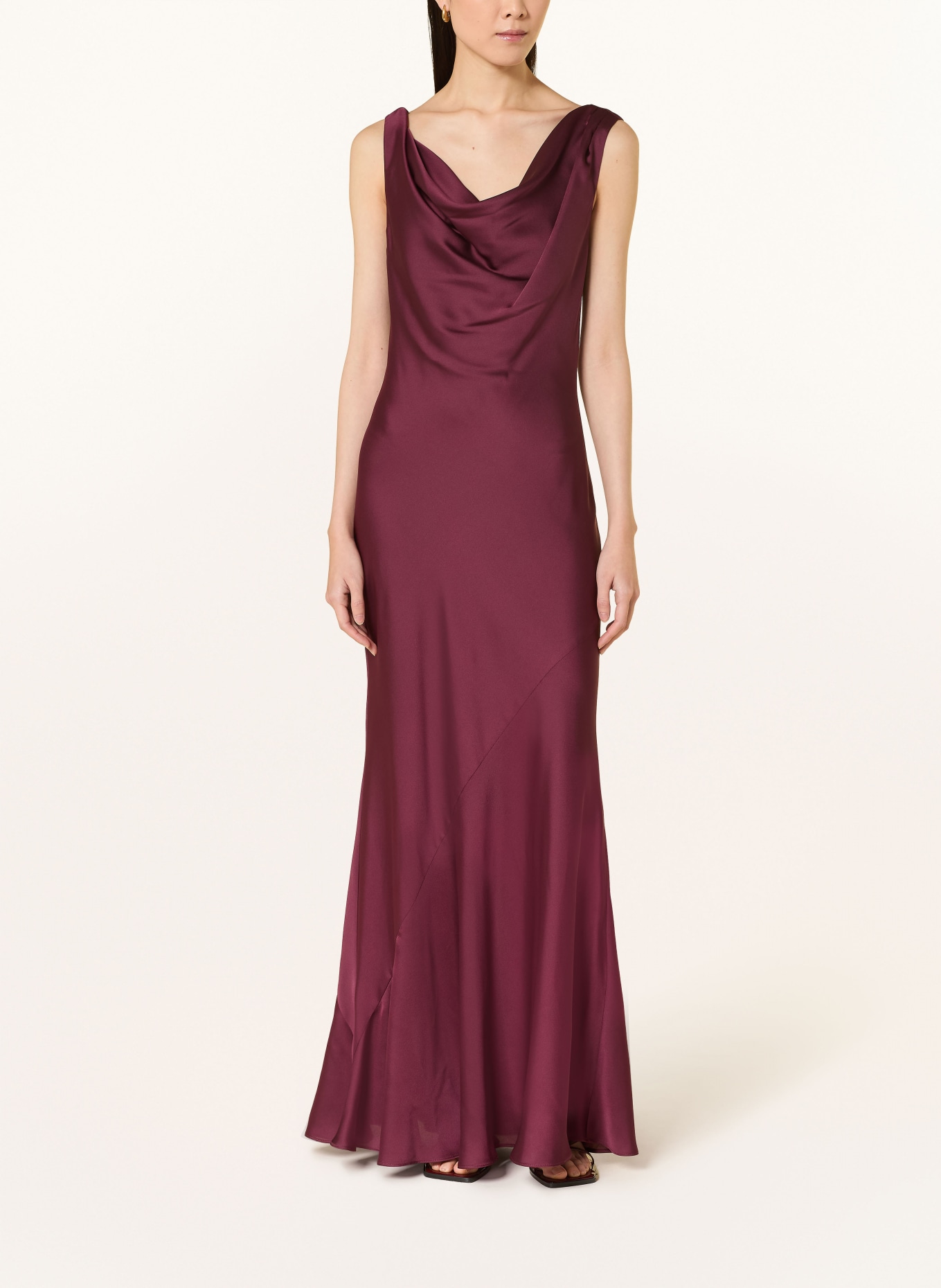 SWING večerní šaty: TMAVĚ ČERVENÁ