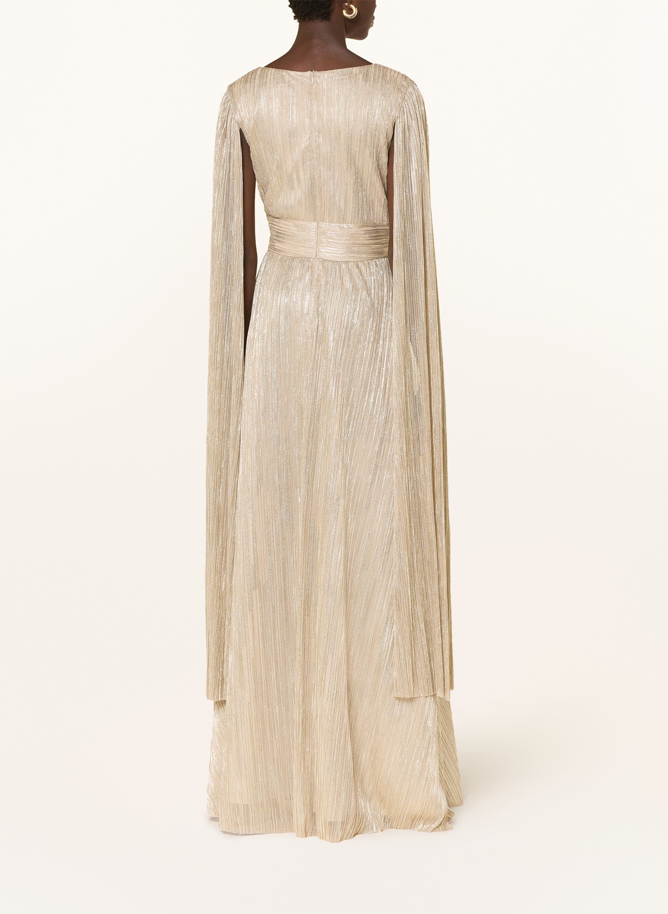 SWING Večerní šaty s plisováním a třpytivou nití: ZLATÁ