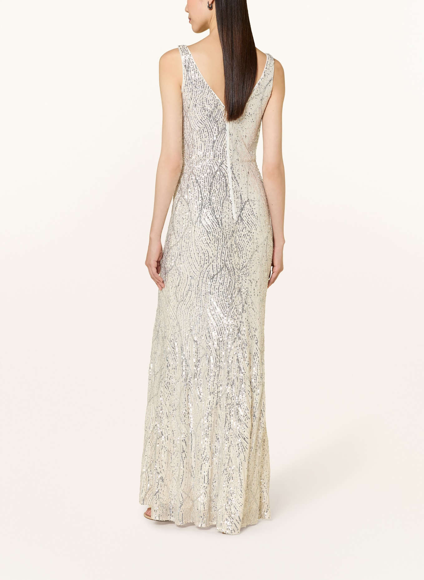SWING Suknia wieczorowa z cekinami: KREMOWY / SREBRNY