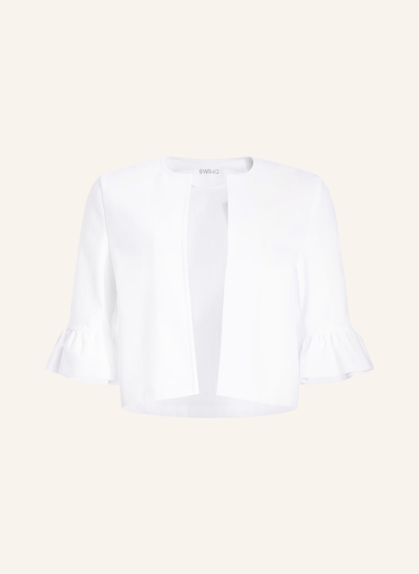 SWING Jeansowa bolerka z rękawami 3/4: BIAŁY