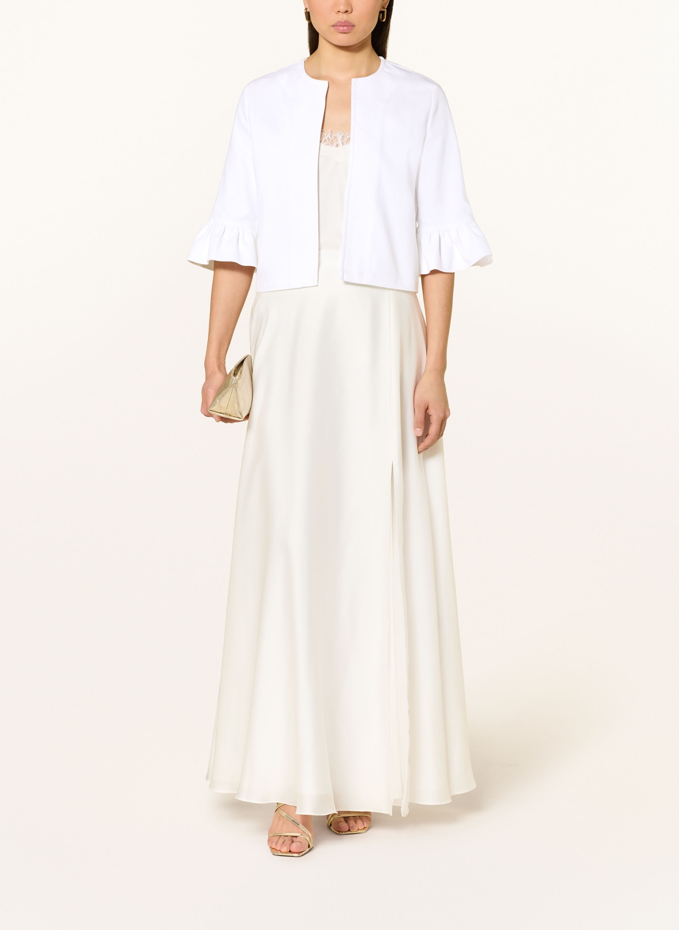 SWING Jeansowa bolerka z rękawami 3/4: BIAŁY