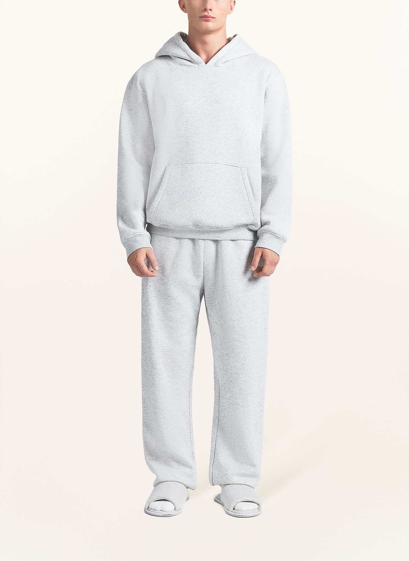 SKIMS Bluza z kapturem FLEECE LOUNGE: LIGHT HEATHER GREY