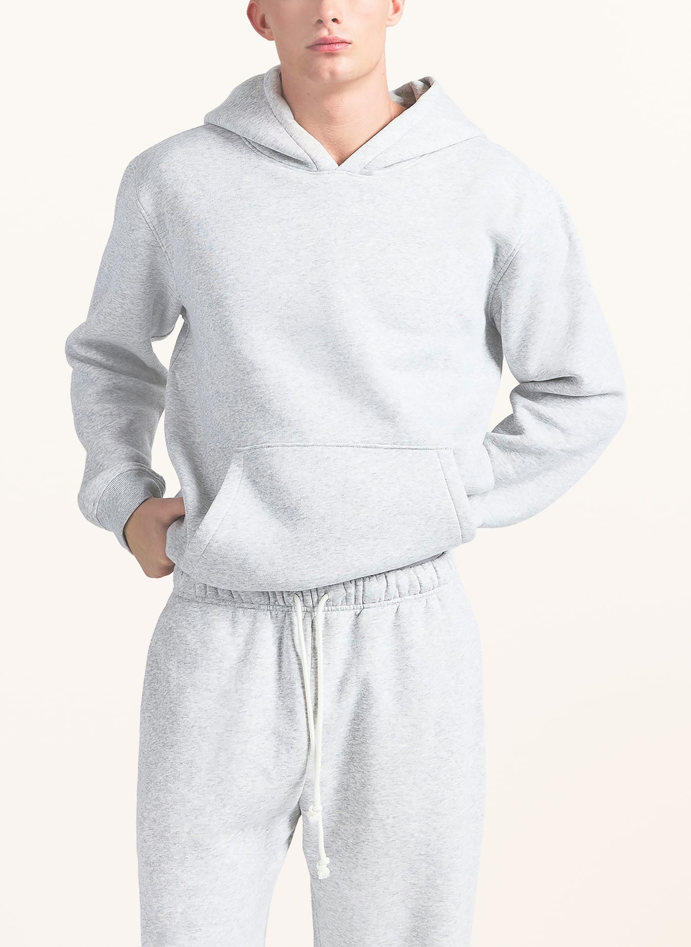 SKIMS Bluza z kapturem FLEECE LOUNGE: LIGHT HEATHER GREY