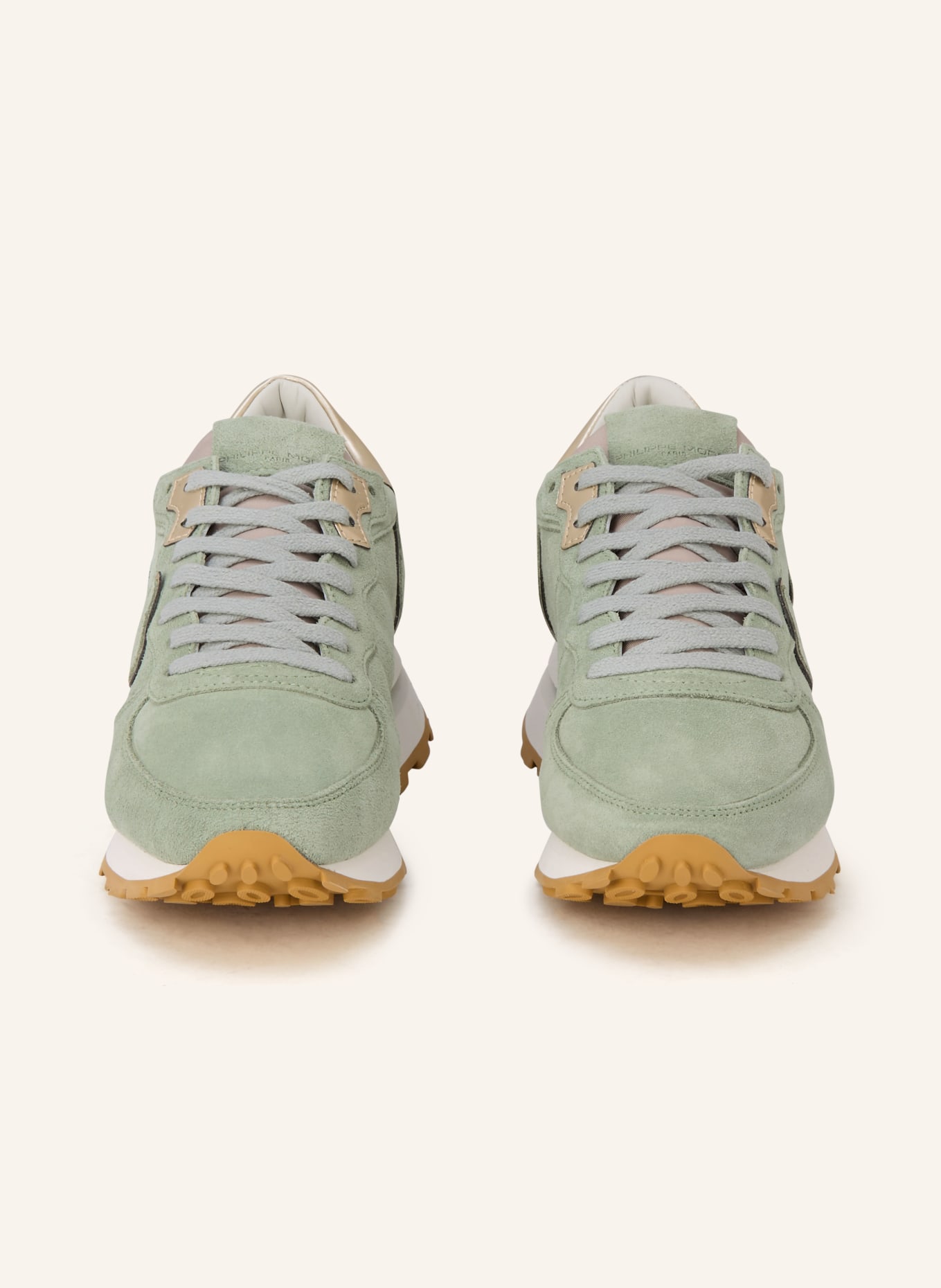 PHILIPPE MODEL Tenisky TROPEZ: SVĚTLE ZELENÁ / ZLATÁ