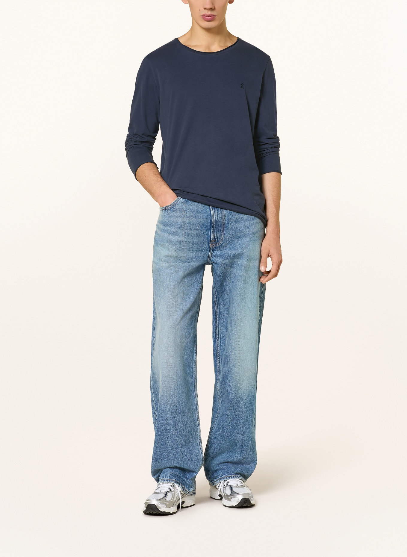 ARMEDANGELS Longsleeve JAAMES: DUNKELBLAU